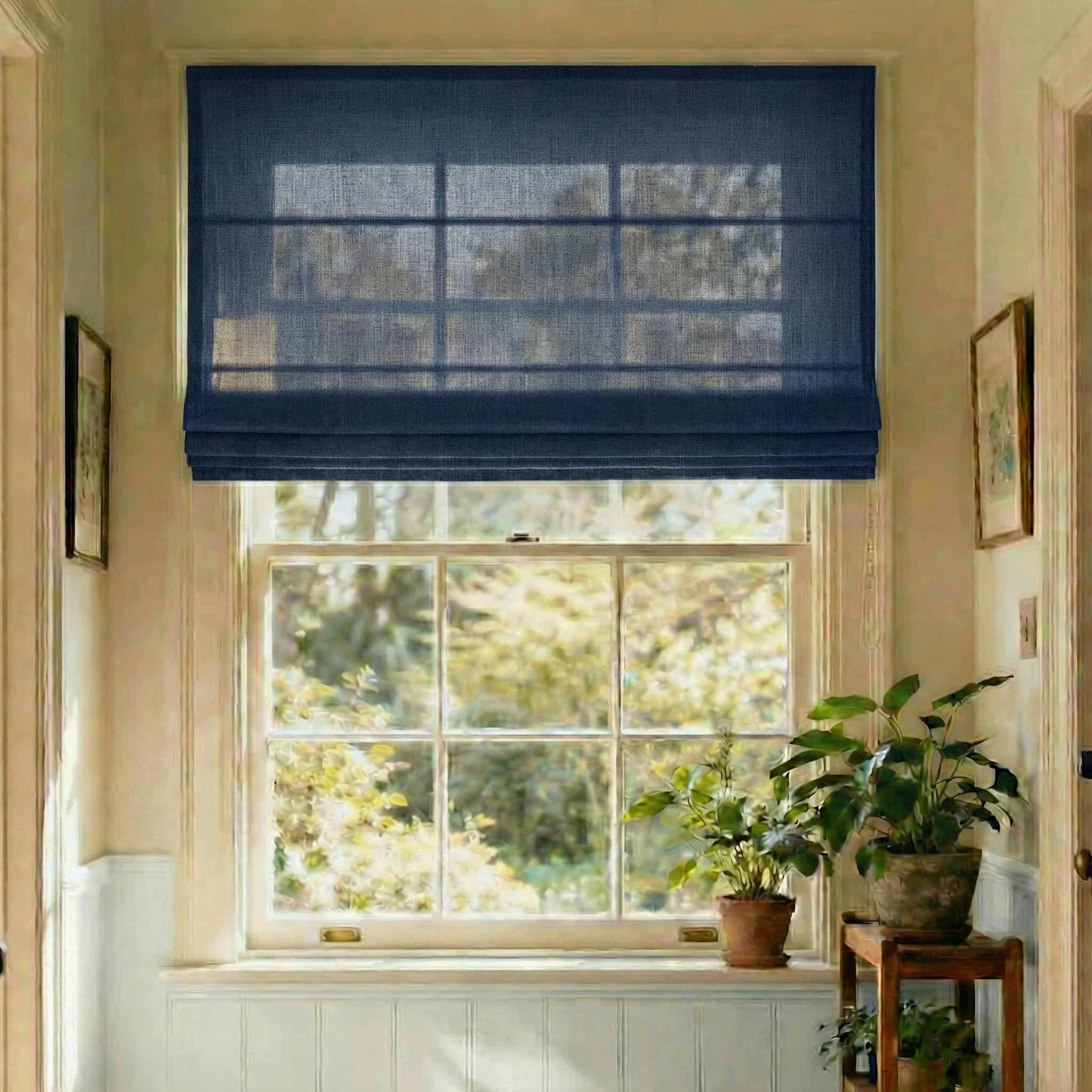 Custom Elegant Textured Light Filtering Roman Shades | USdrapery
