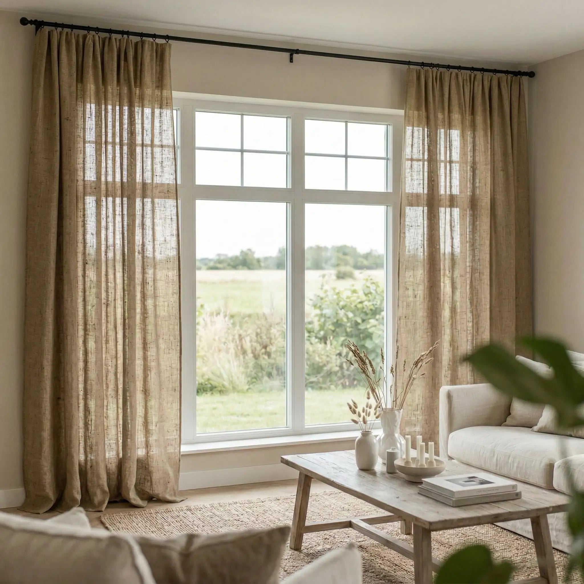 Custom Elegant Privacy Light Filtering Linen Curtains | USdrapery