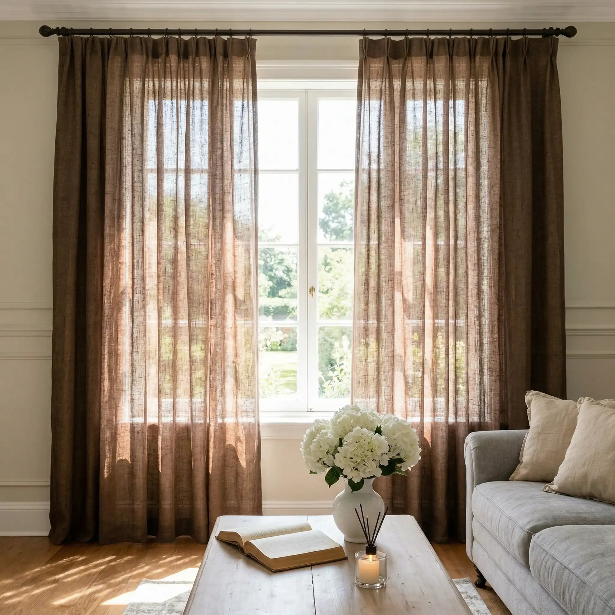 Custom Elegant Privacy Light Filtering Linen Curtains | USdrapery