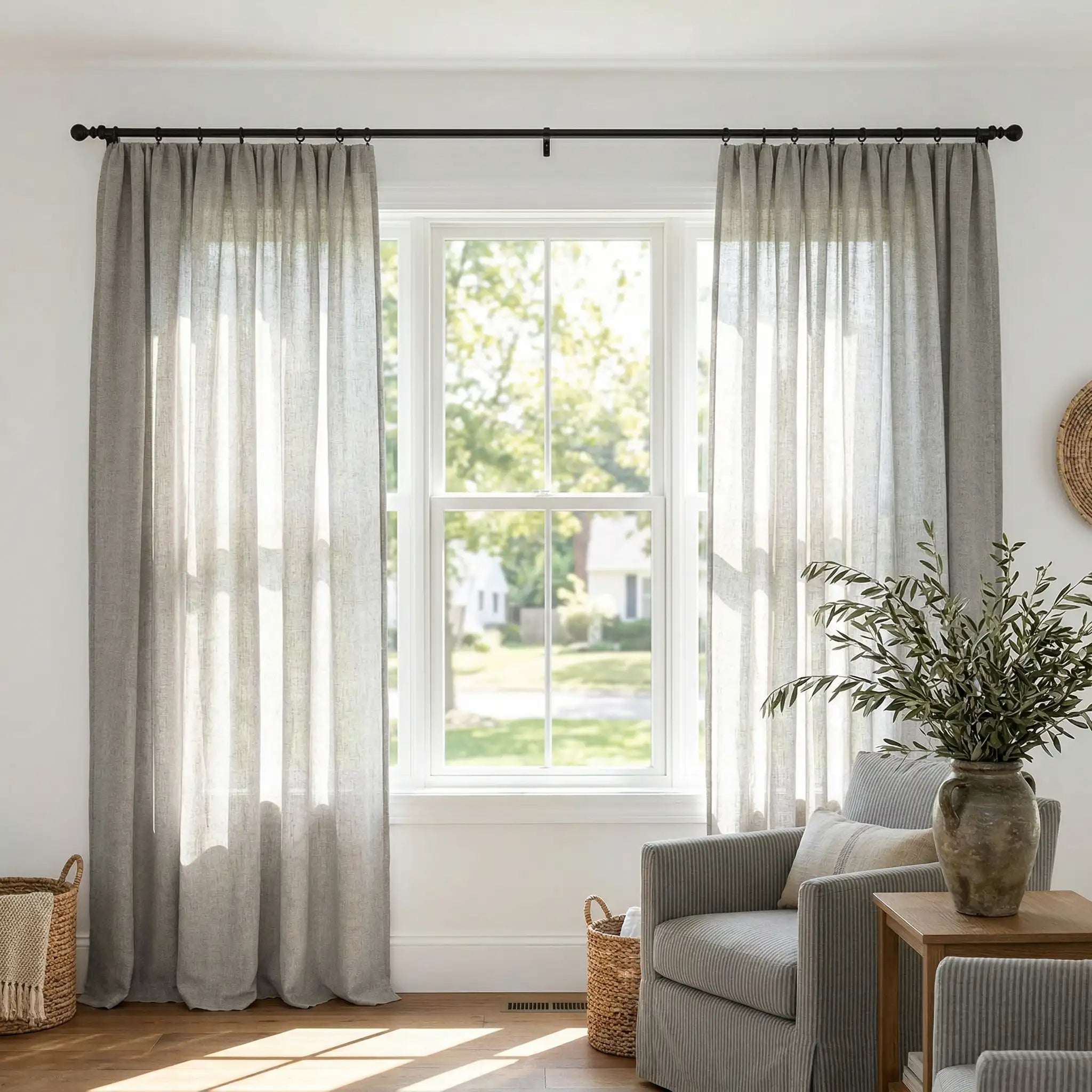 Custom Elegant Privacy Light Filtering Linen Curtains | USdrapery