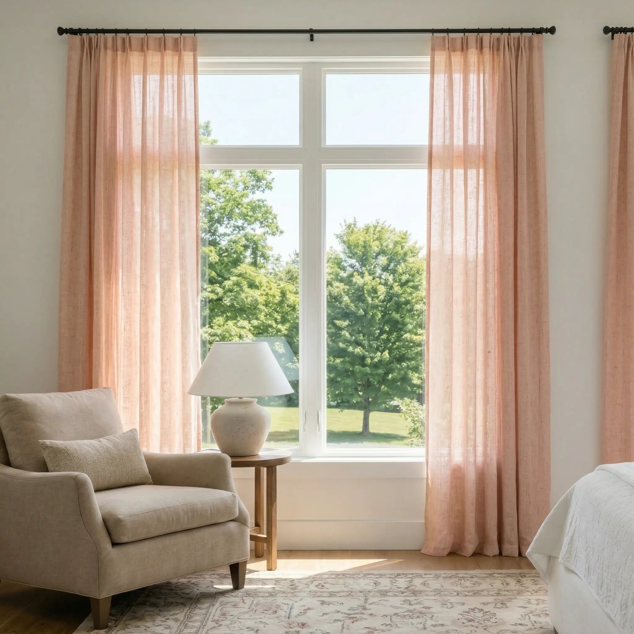 Custom Linen Semi-Blackout curtains – Natural Texture | USdrapery