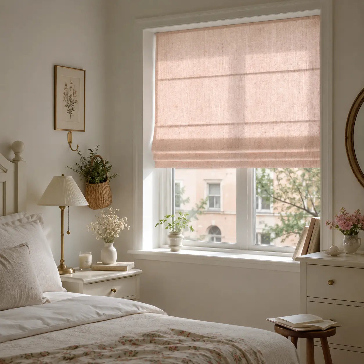Custom Linen Cordless Roman Shades | USdrapery