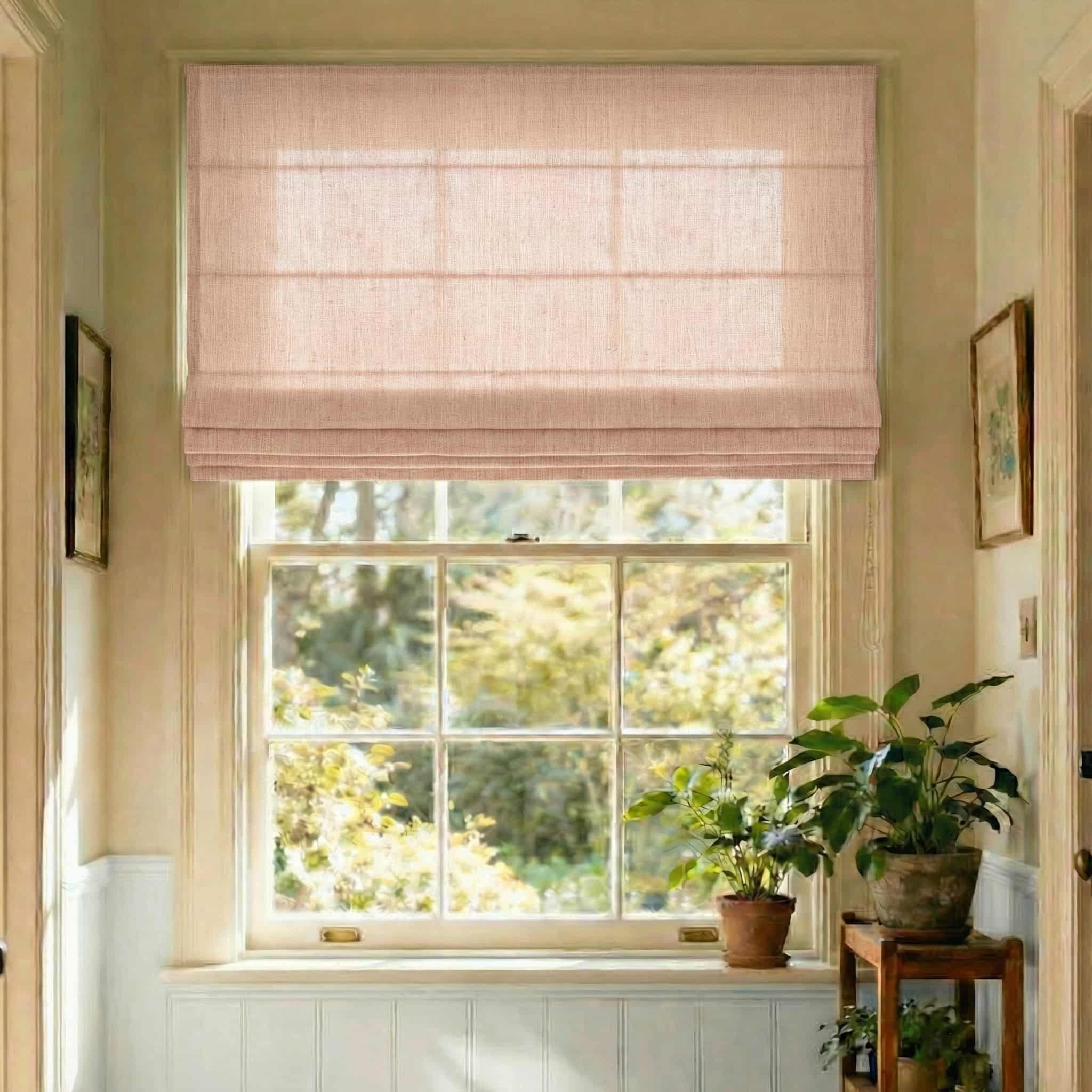 Custom Elegant Textured Light Filtering Roman Shades | USdrapery