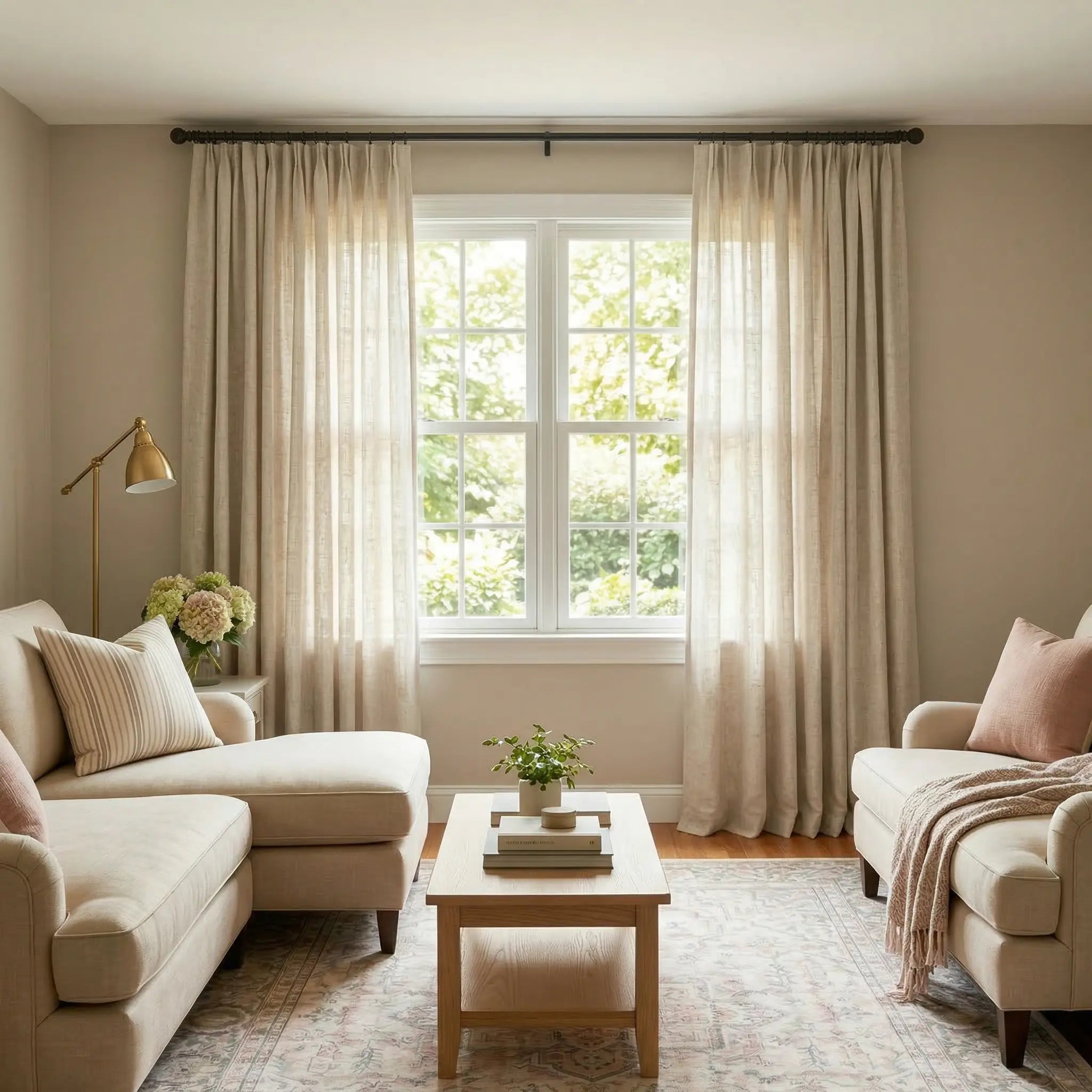 Custom Linen Light-Filtering Drapery Soft Light | USdrapery