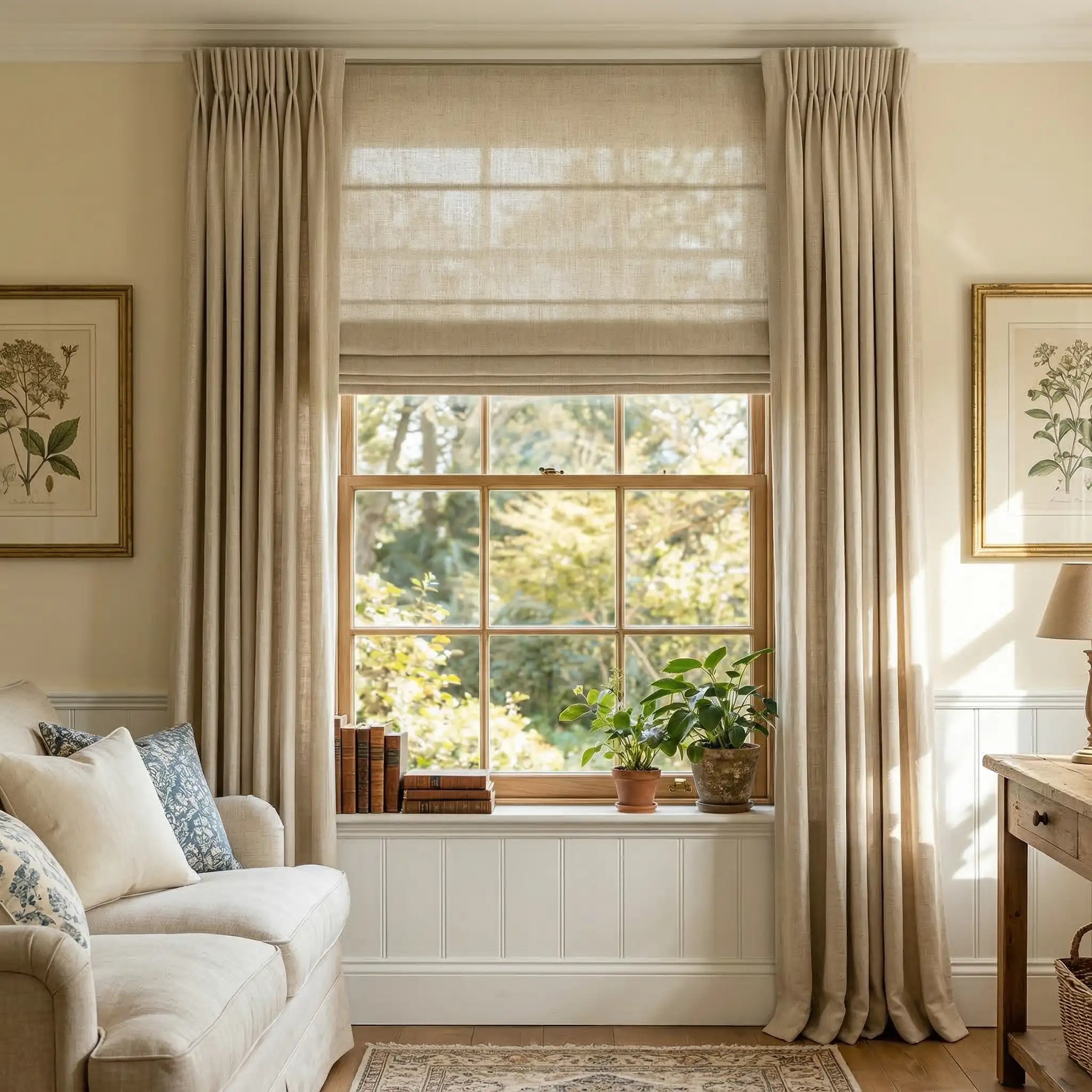 Custom Elegant Textured Light Filtering Roman Shades | USdrapery