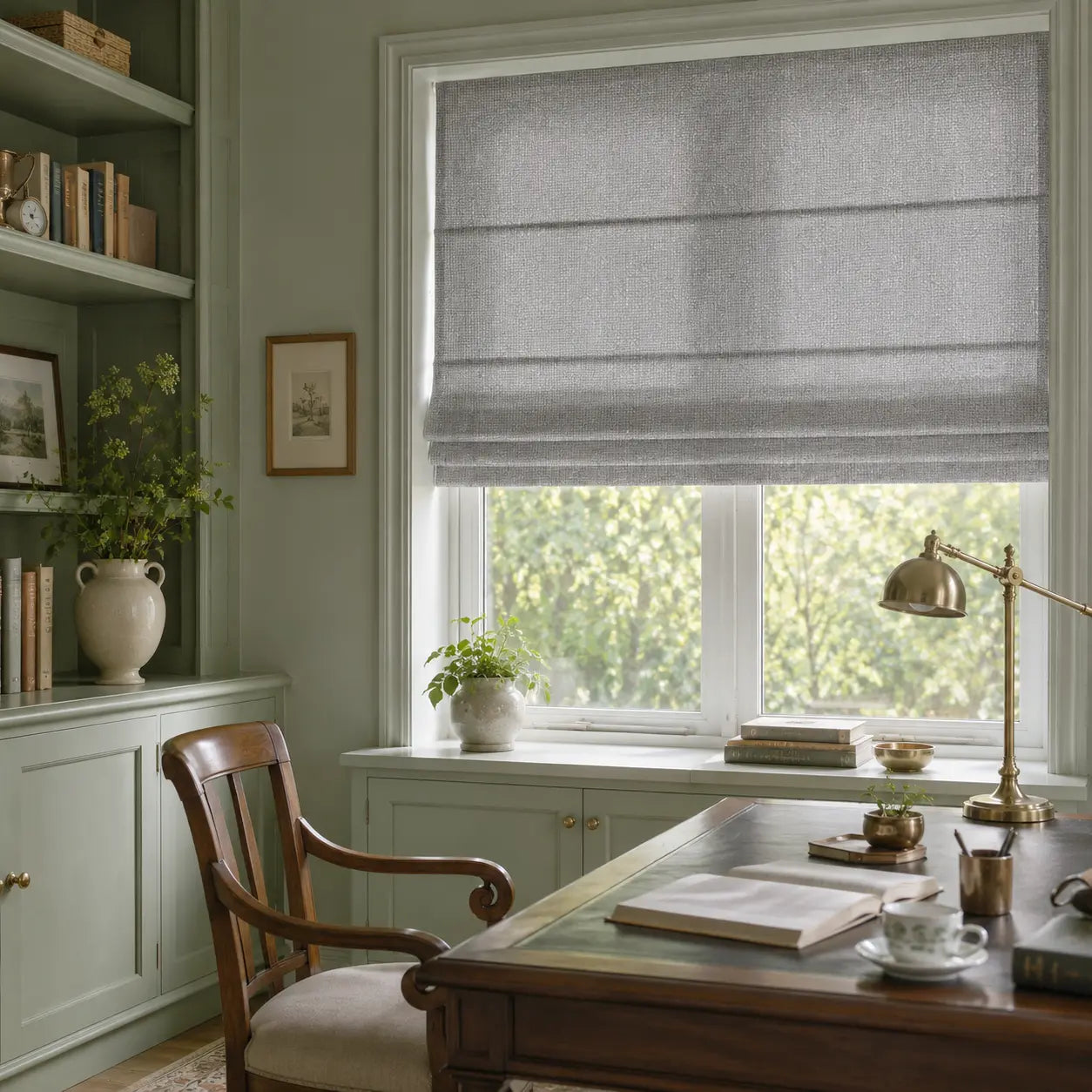 Custom Linen Cordless Roman Shades | USdrapery