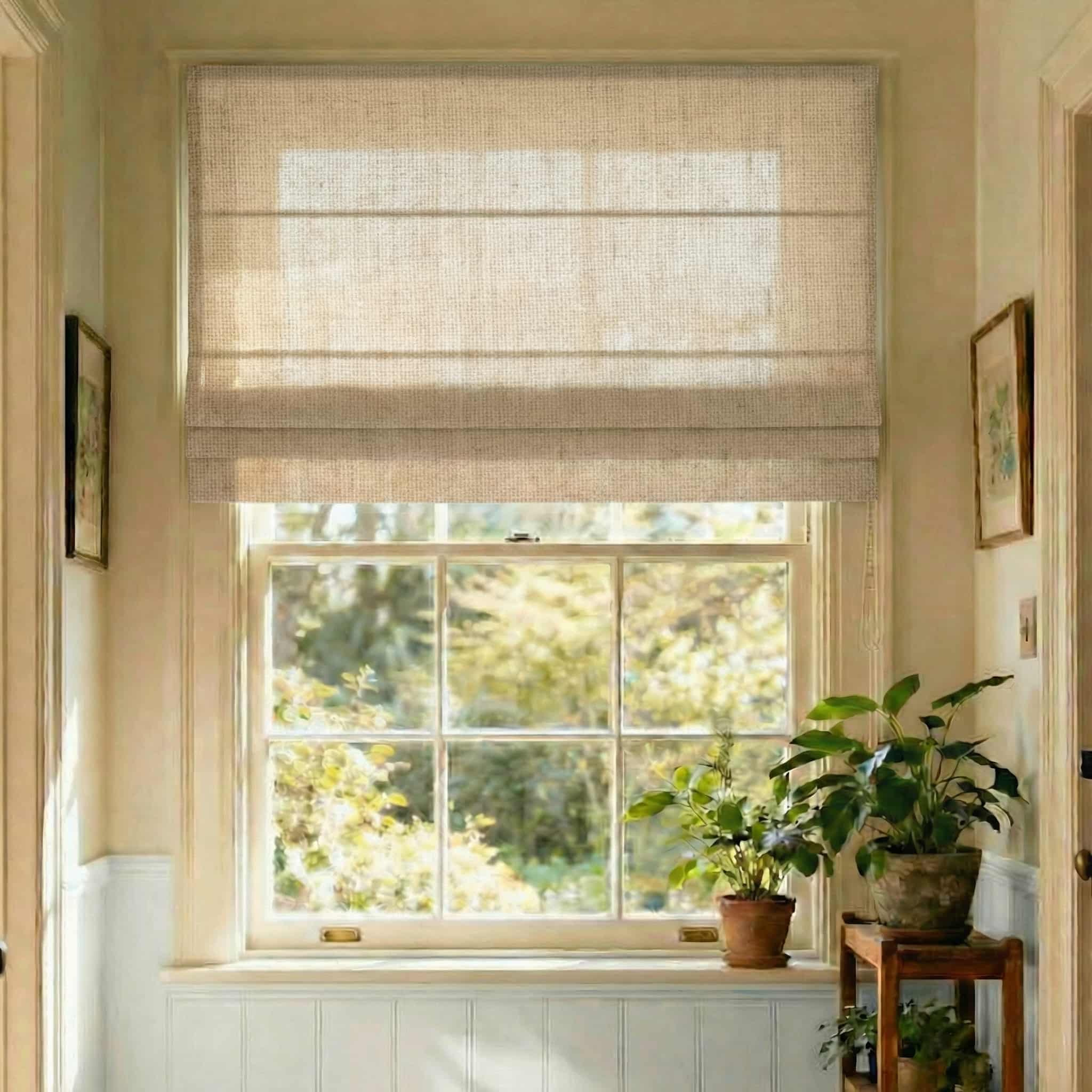 Custom Elegant Textured Light Filtering Roman Shades | USdrapery