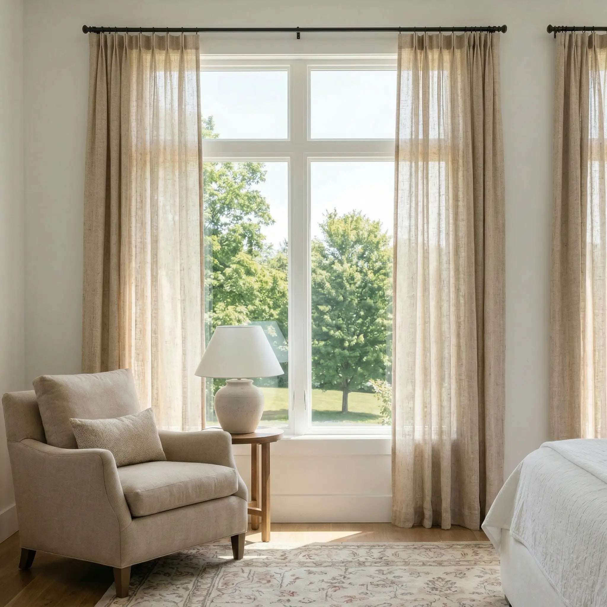 Custom Linen Semi-Blackout curtains – Natural Texture | USdrapery