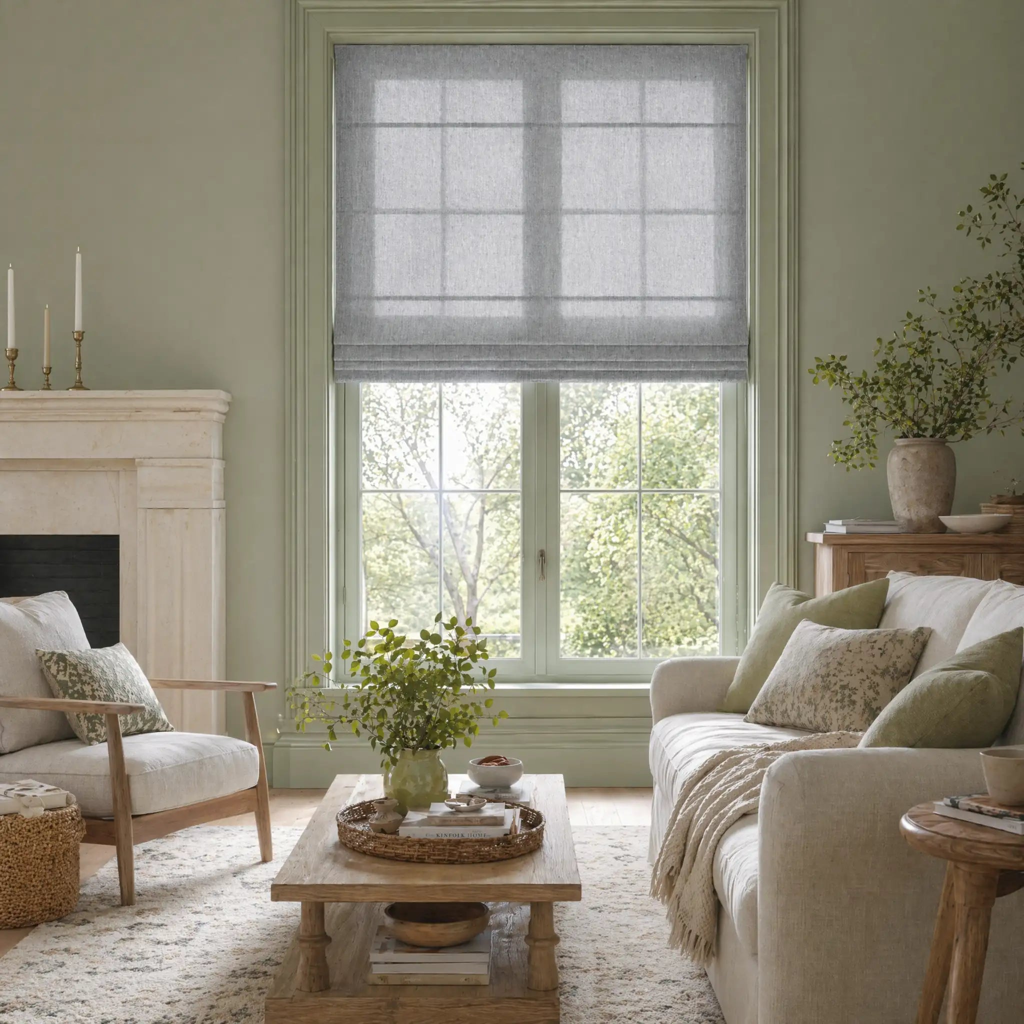 Custom Linen Cordless Roman Shades | USdrapery
