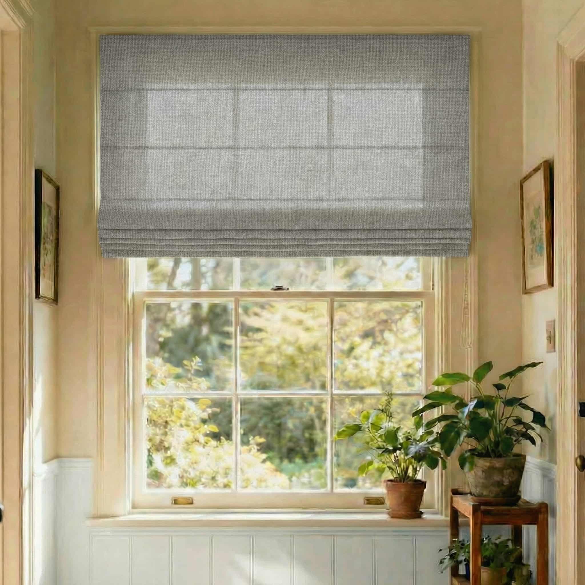 Custom Elegant Textured Light Filtering Roman Shades | USdrapery