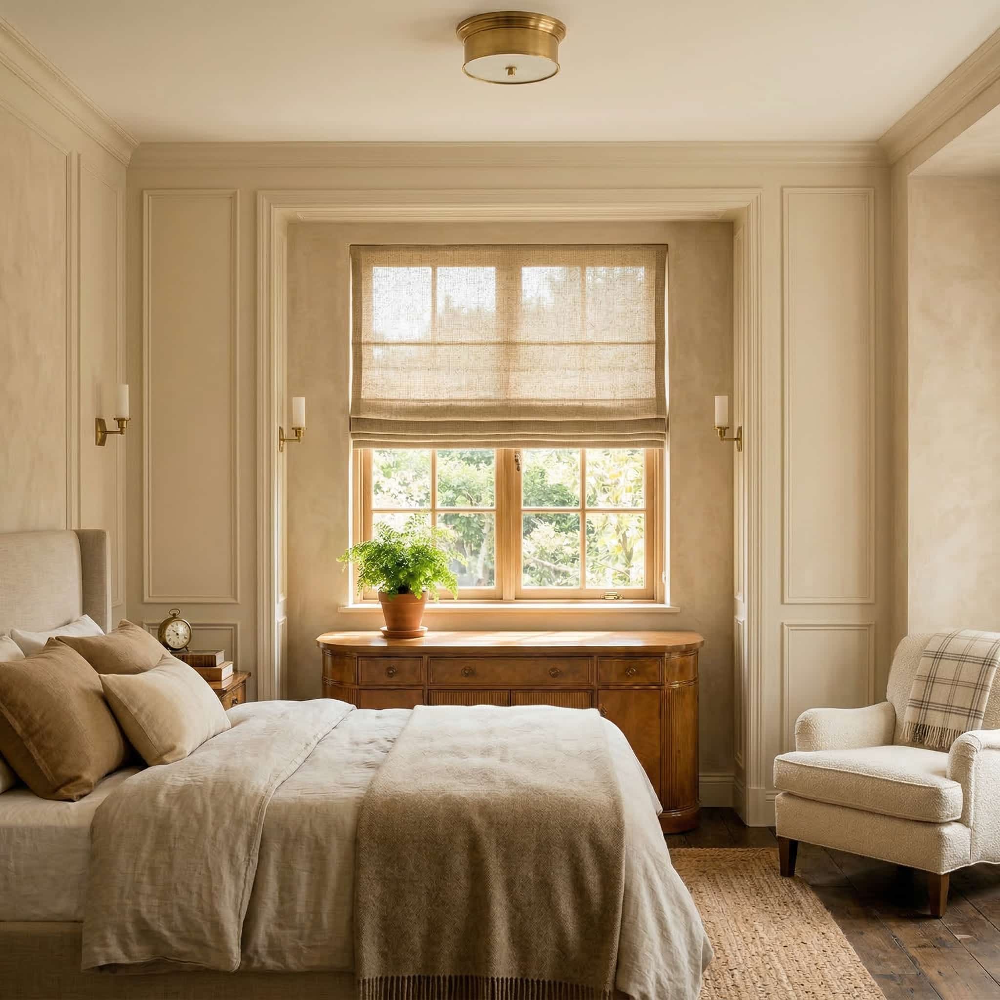 Custom Natural Breathable Light Filtering Linen Roman Shades | USdrapery