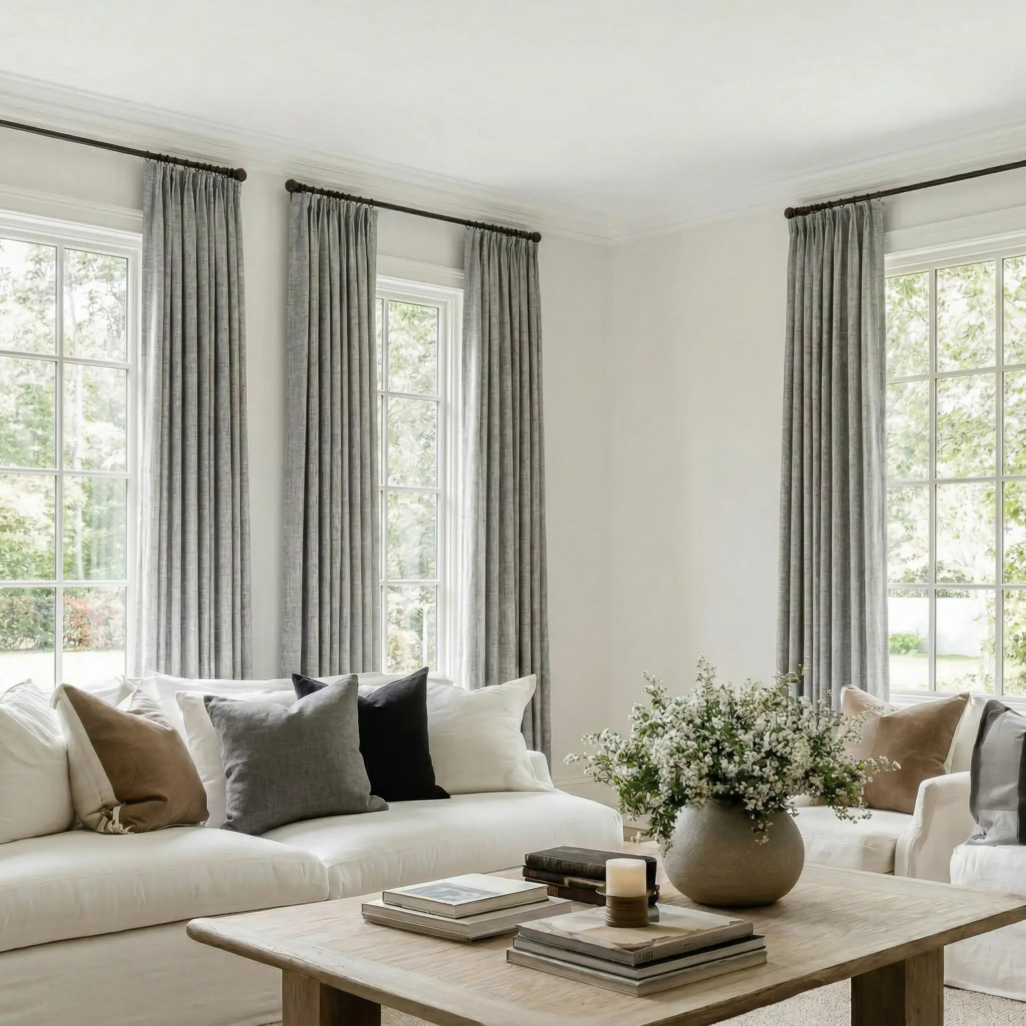 Custom 100% Blackout Heavyweight Linen Curtains | USdrapery