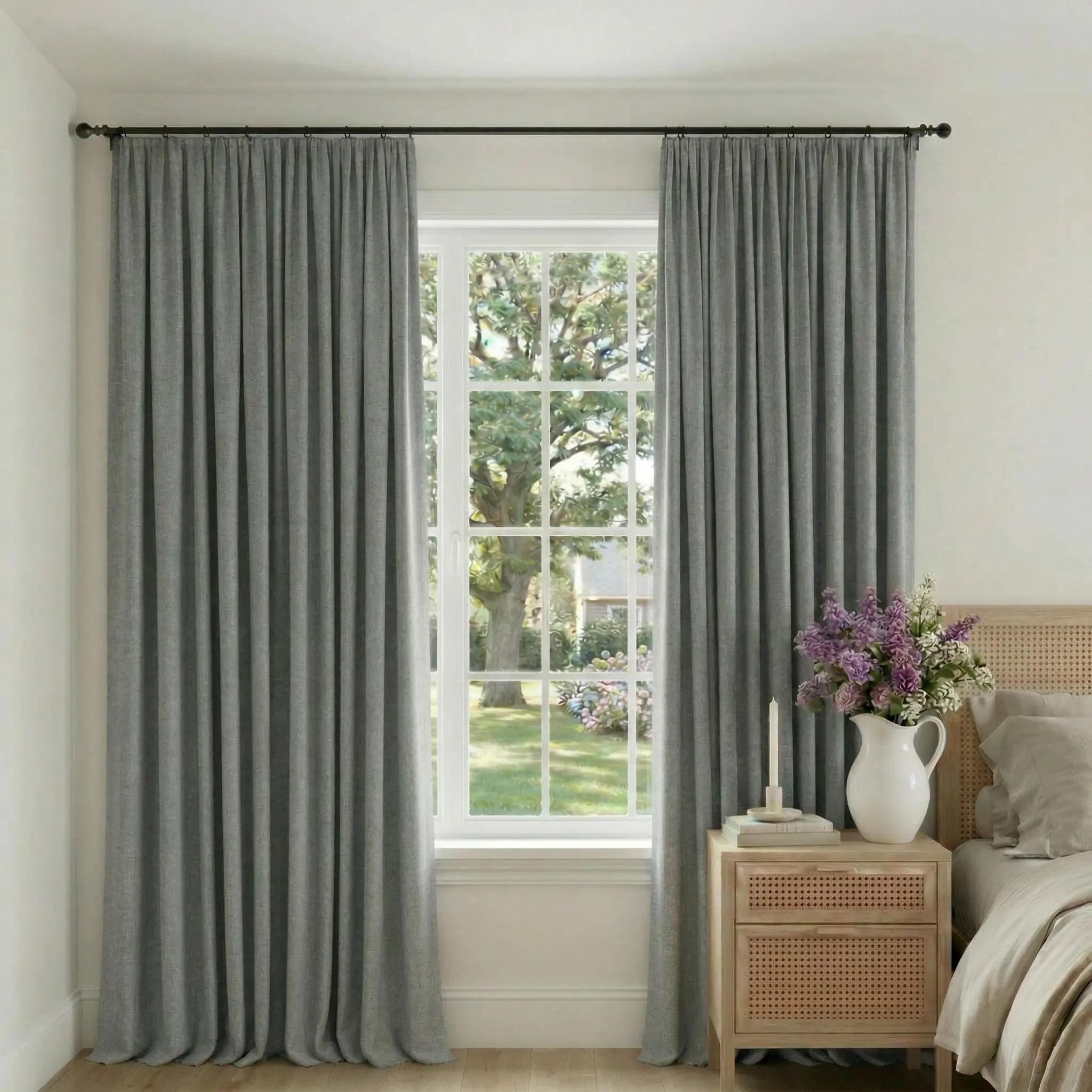 Custom 100% Linen Blackout Curtains—Elegant Light Control | USdrapery