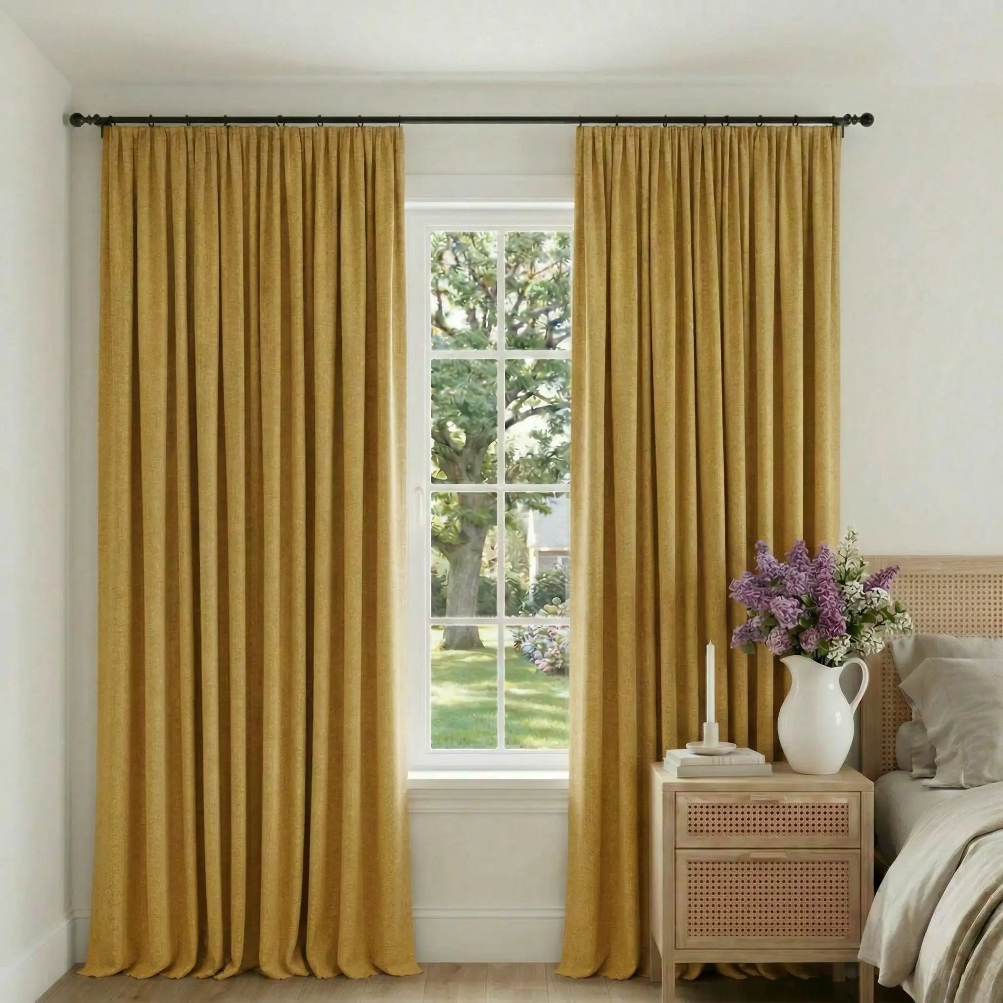 Custom 100% Linen Blackout Curtains—Elegant Light Control | USdrapery