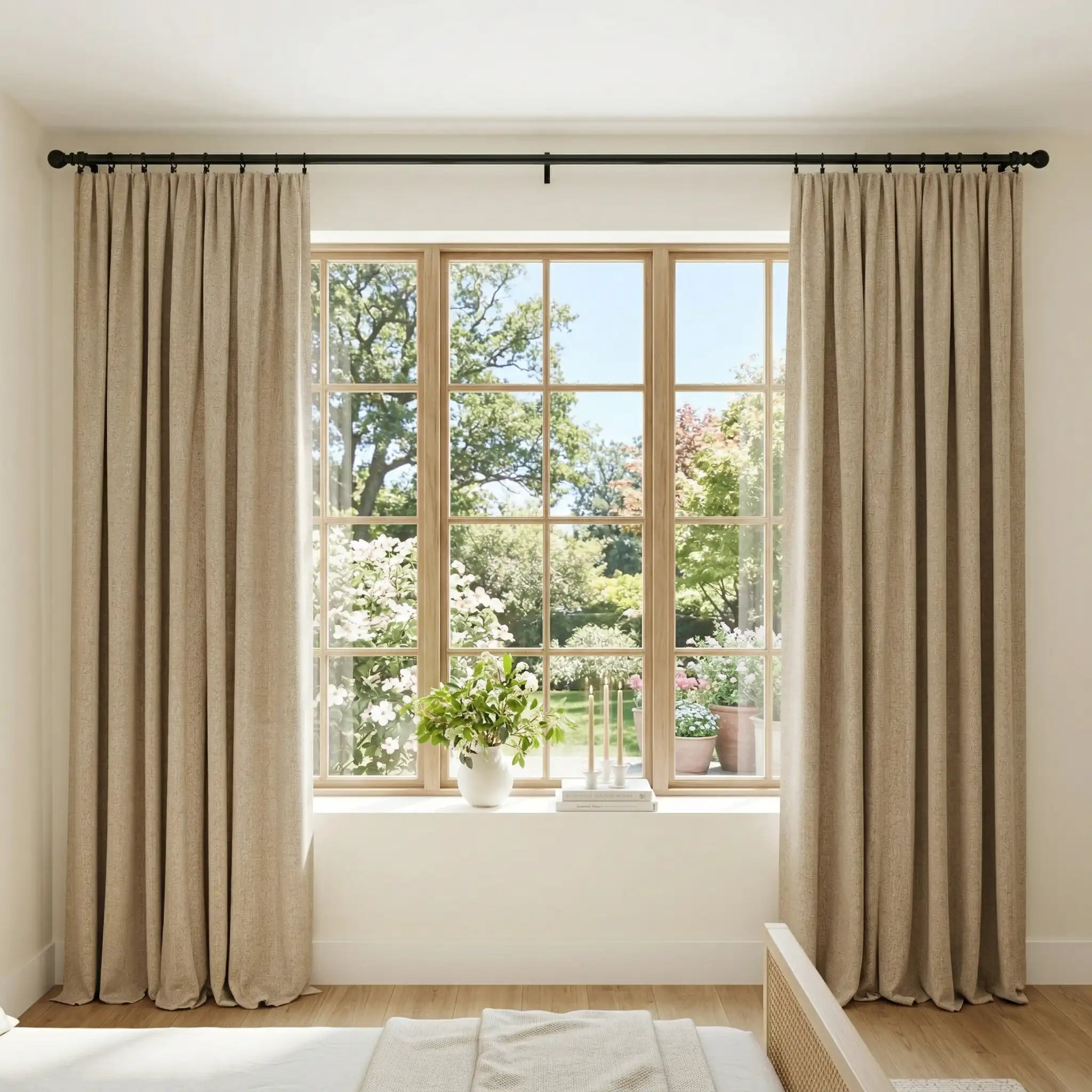 Custom 100% Linen Blackout Curtains—Elegant Light Control | USdrapery