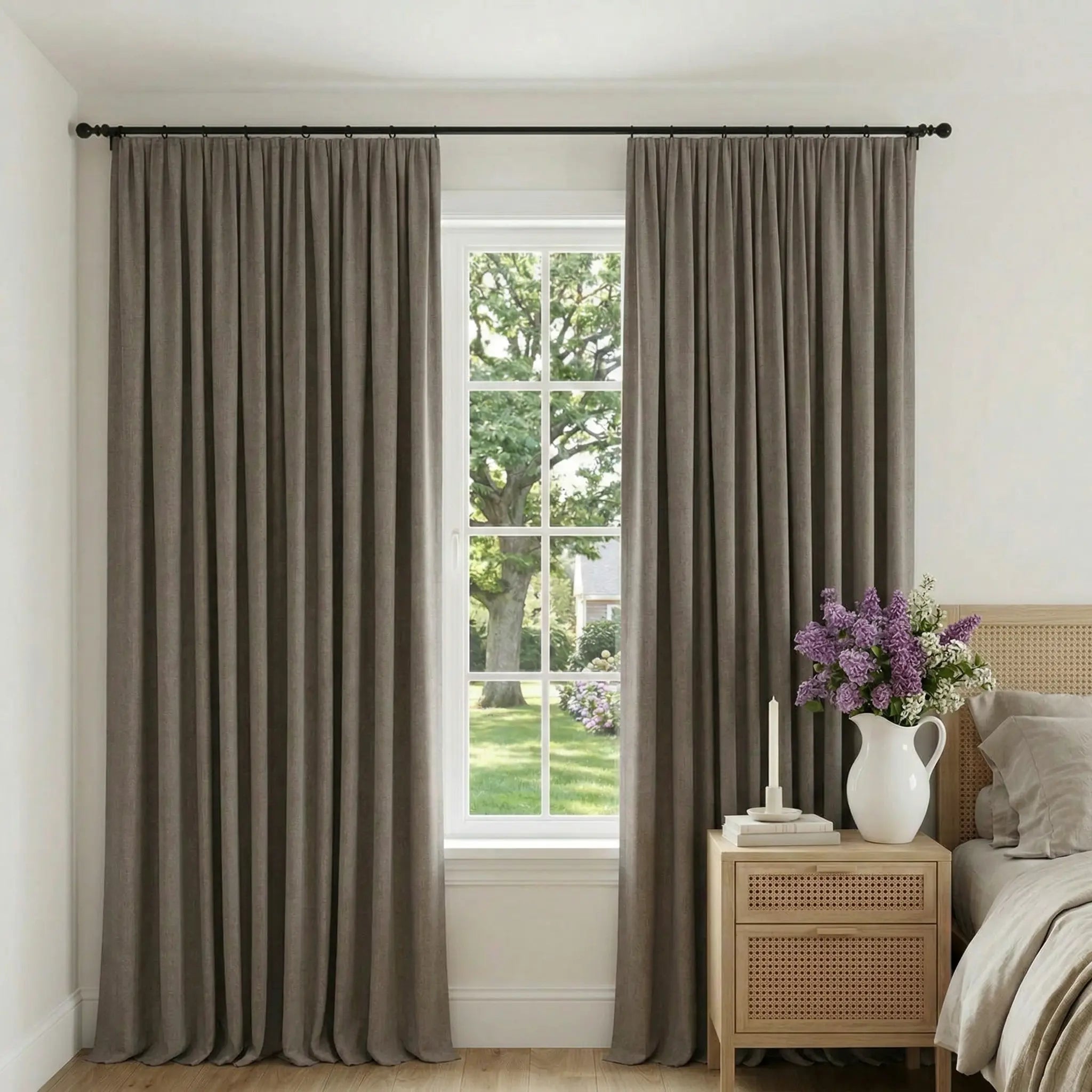 Custom 100% Linen Blackout Curtains—Elegant Light Control | USdrapery