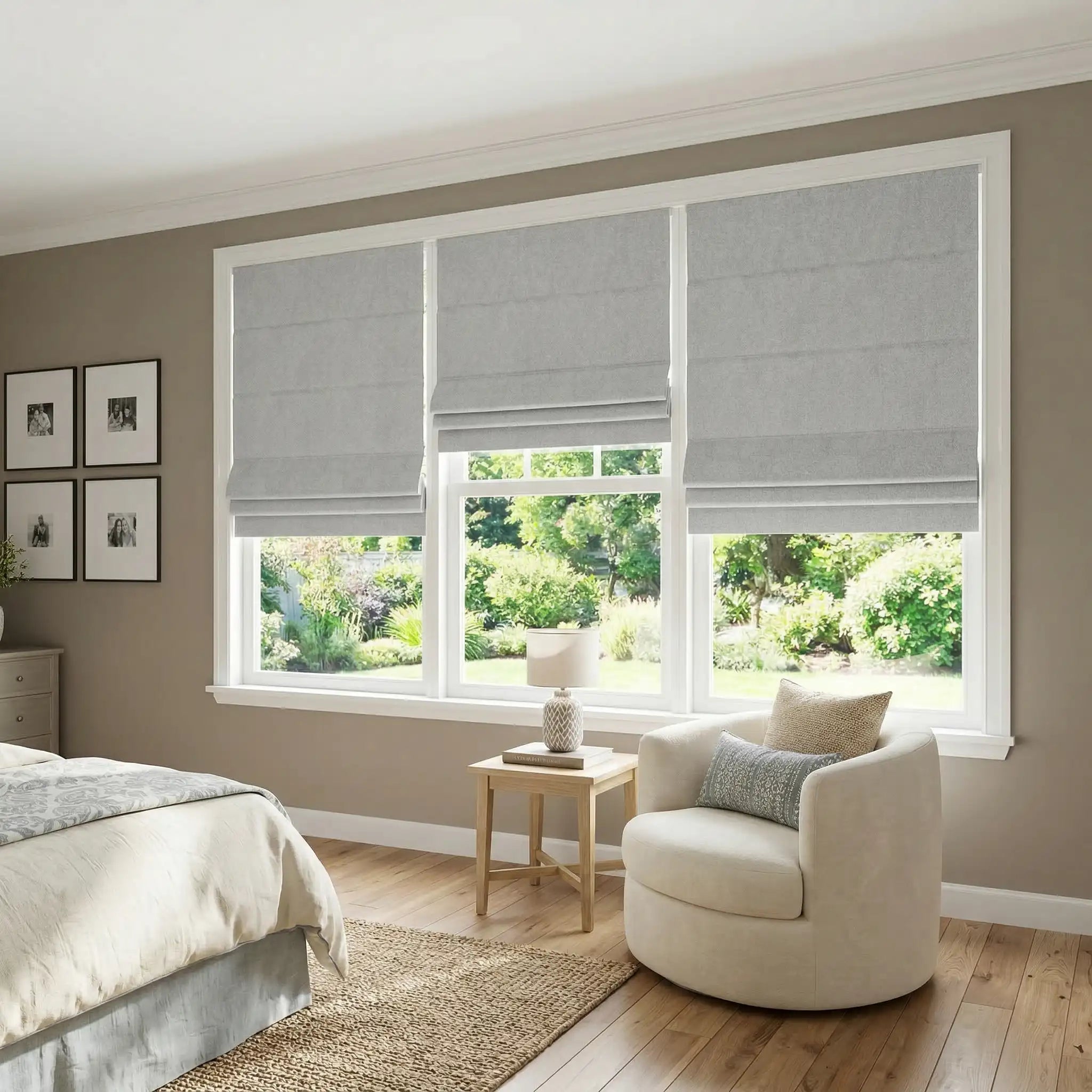Custom Premium Linen 100% Blackout Roman Shades | USdrapery