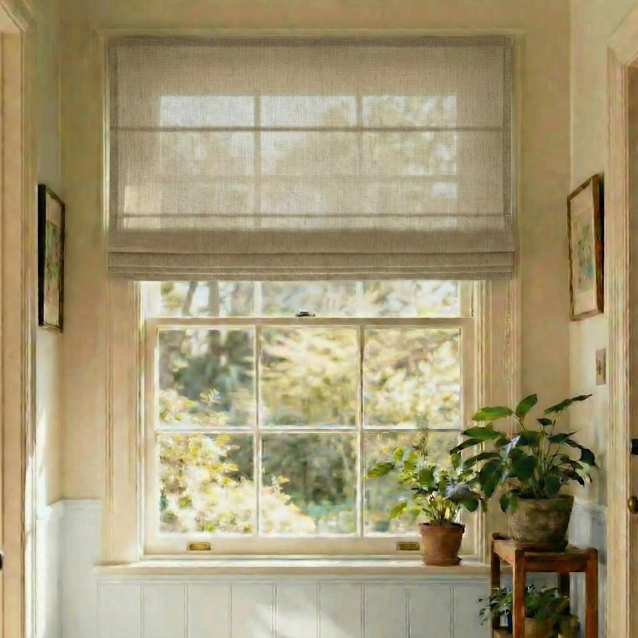 Custom Elegant Textured Light Filtering Roman Shades | USdrapery
