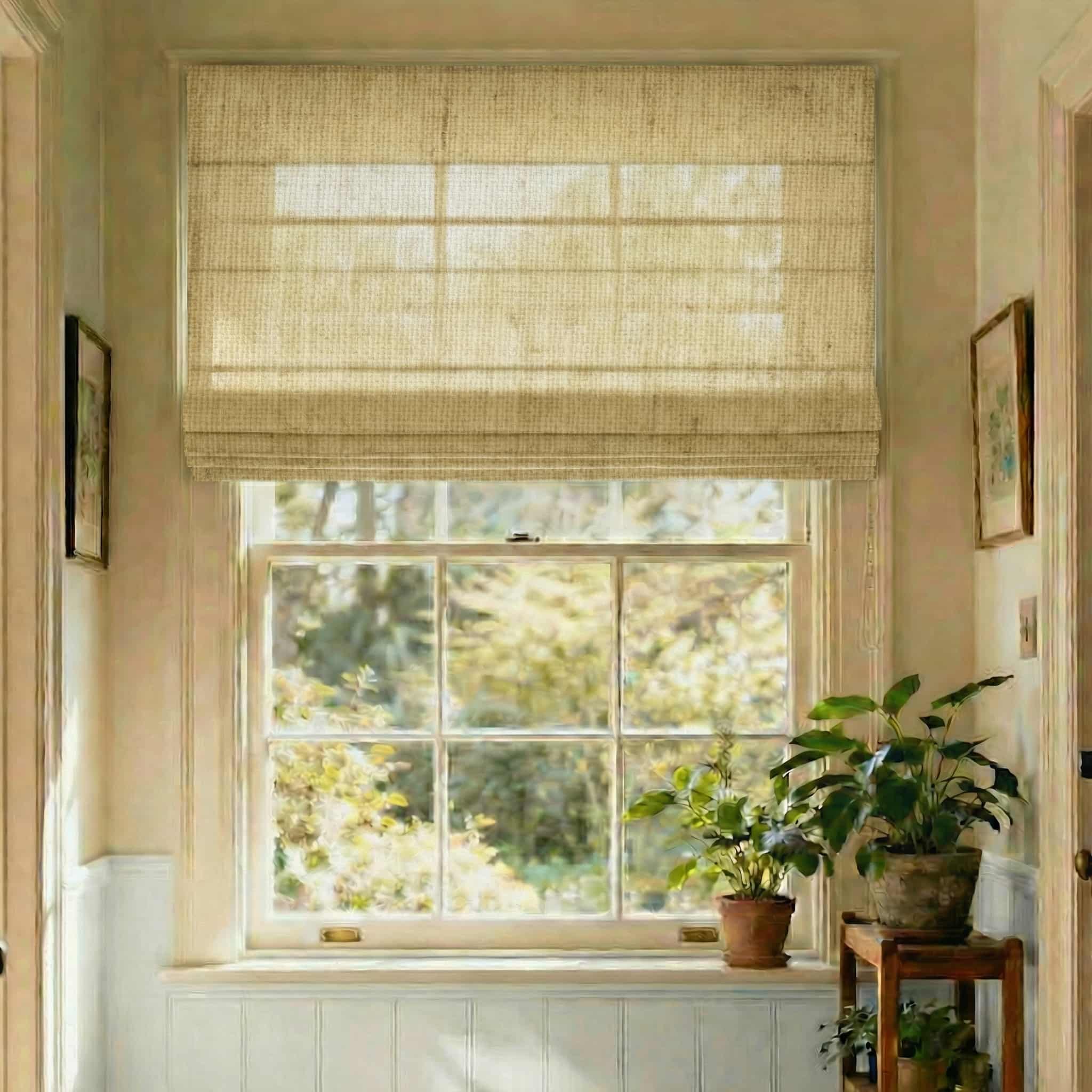 Custom Elegant Textured Light Filtering Roman Shades | USdrapery