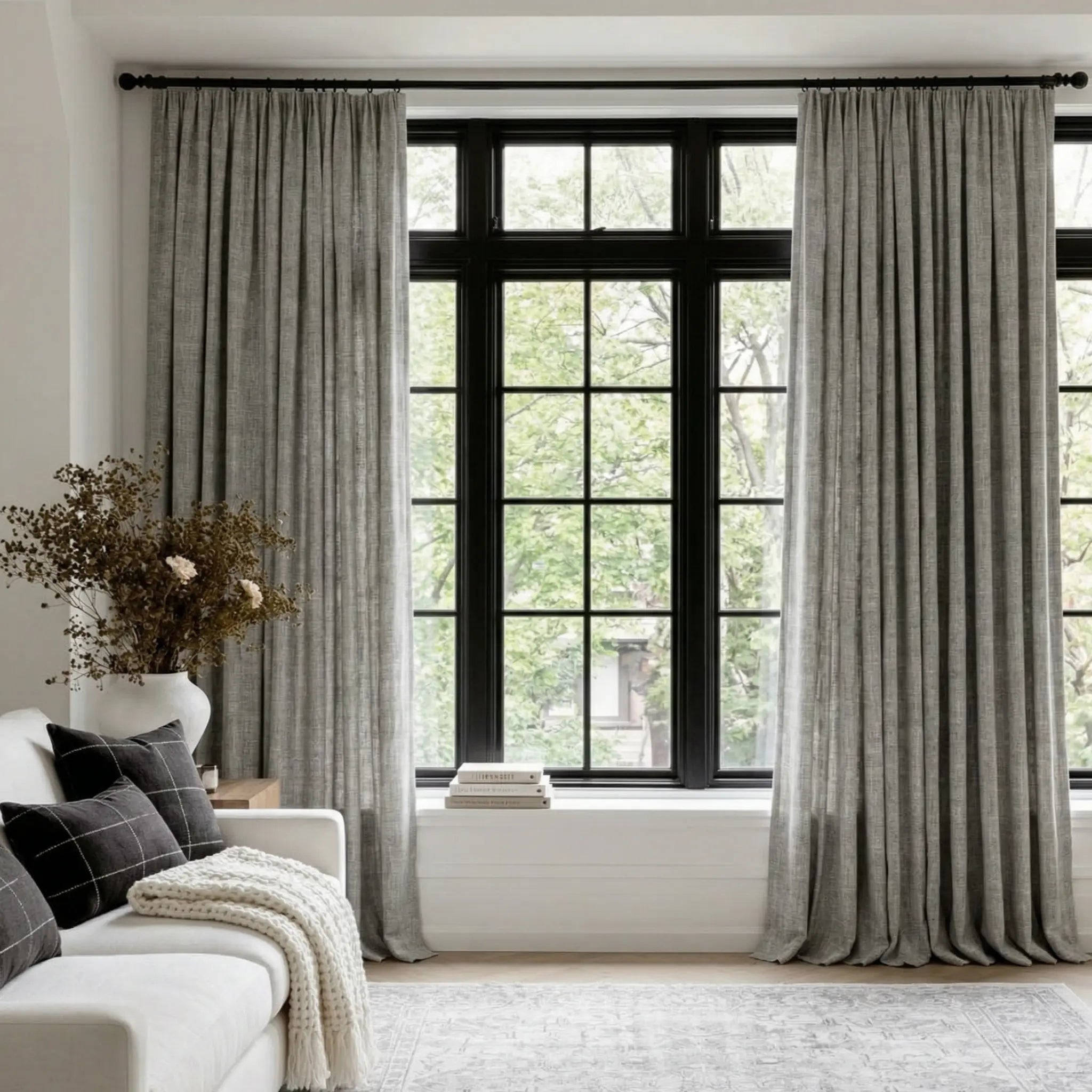 Custom 100% Blackout Heavyweight Linen Curtains | USdrapery