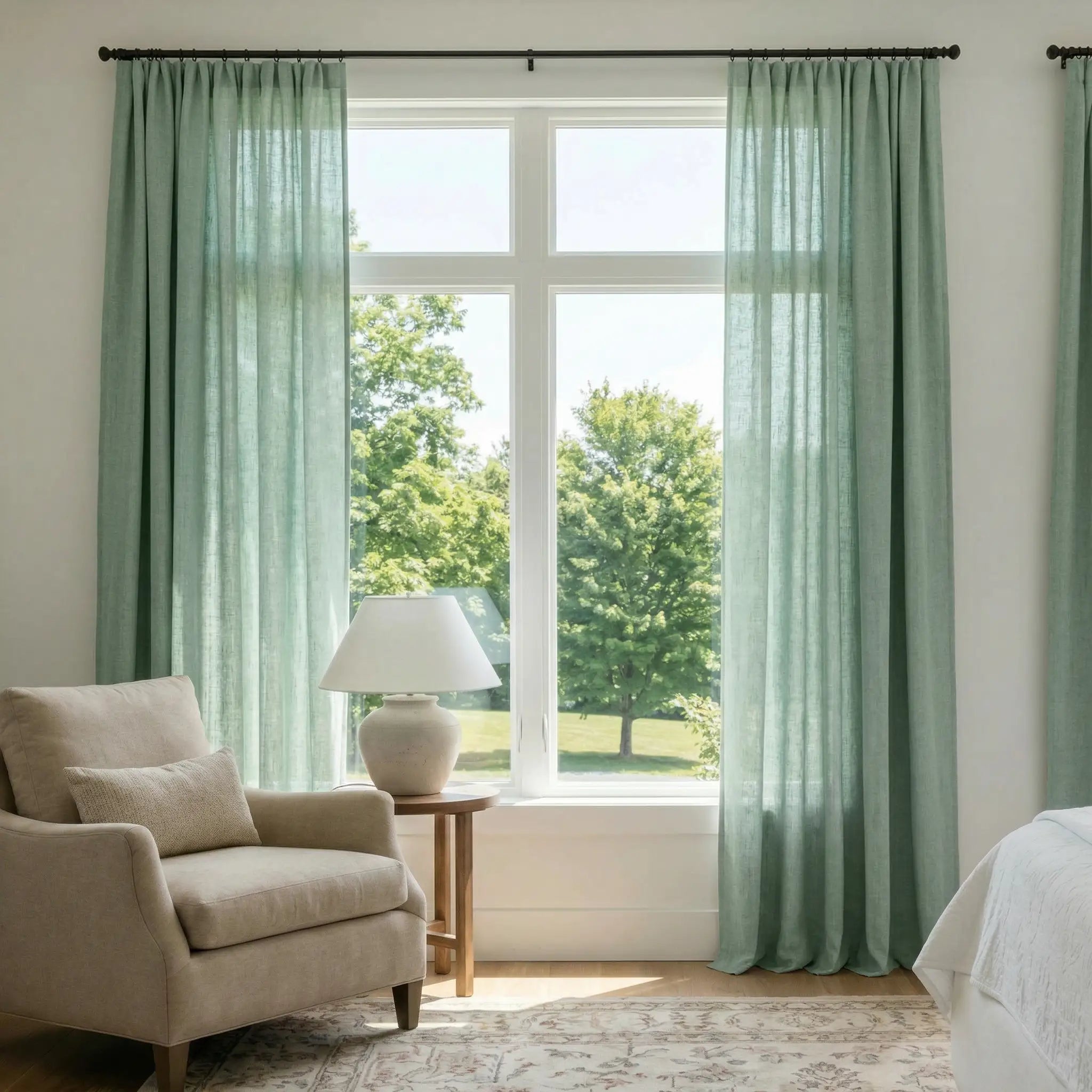 Custom Linen Semi-Blackout curtains – Natural Texture | USdrapery