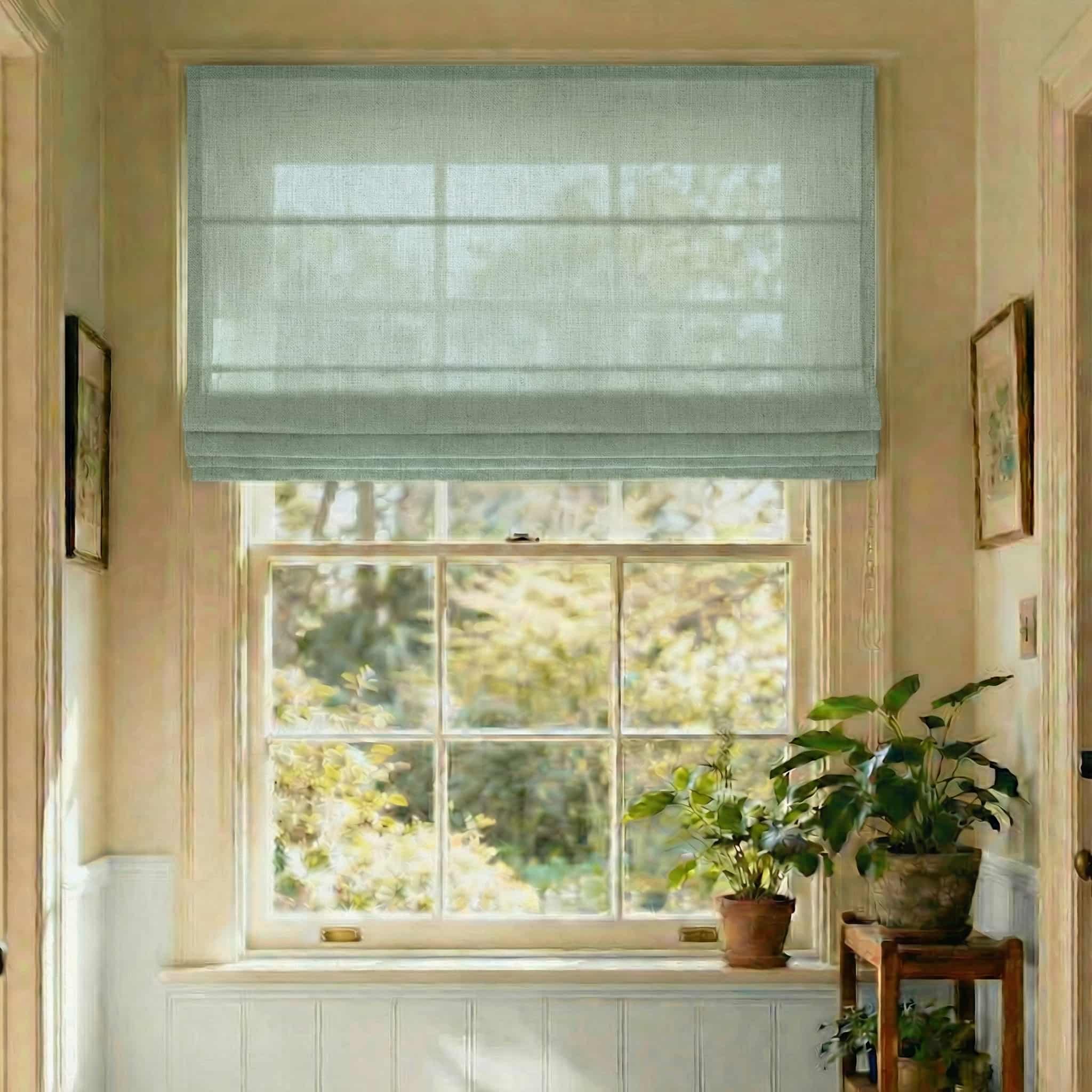 Custom Elegant Textured Light Filtering Roman Shades | USdrapery