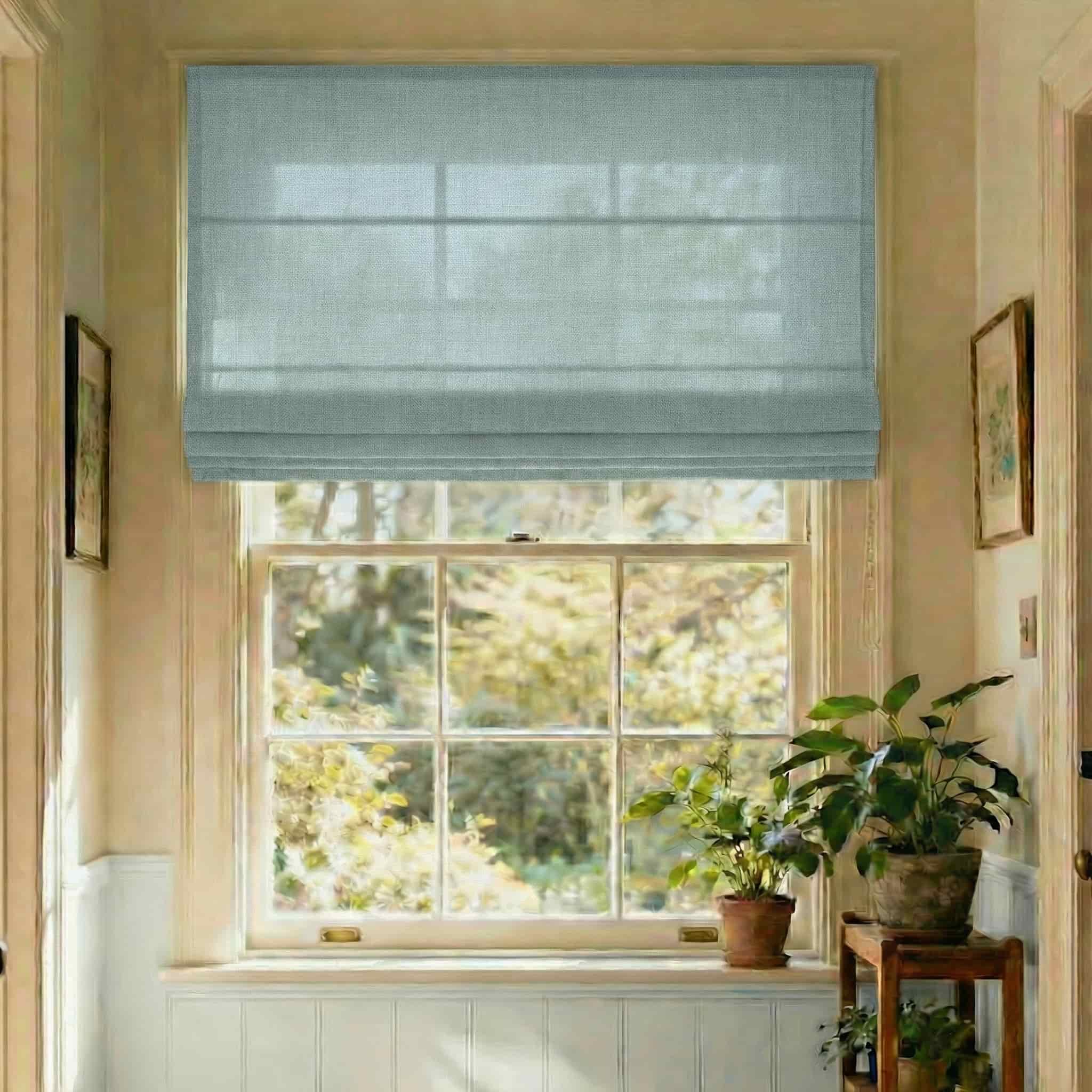 Custom Elegant Textured Light Filtering Roman Shades | USdrapery