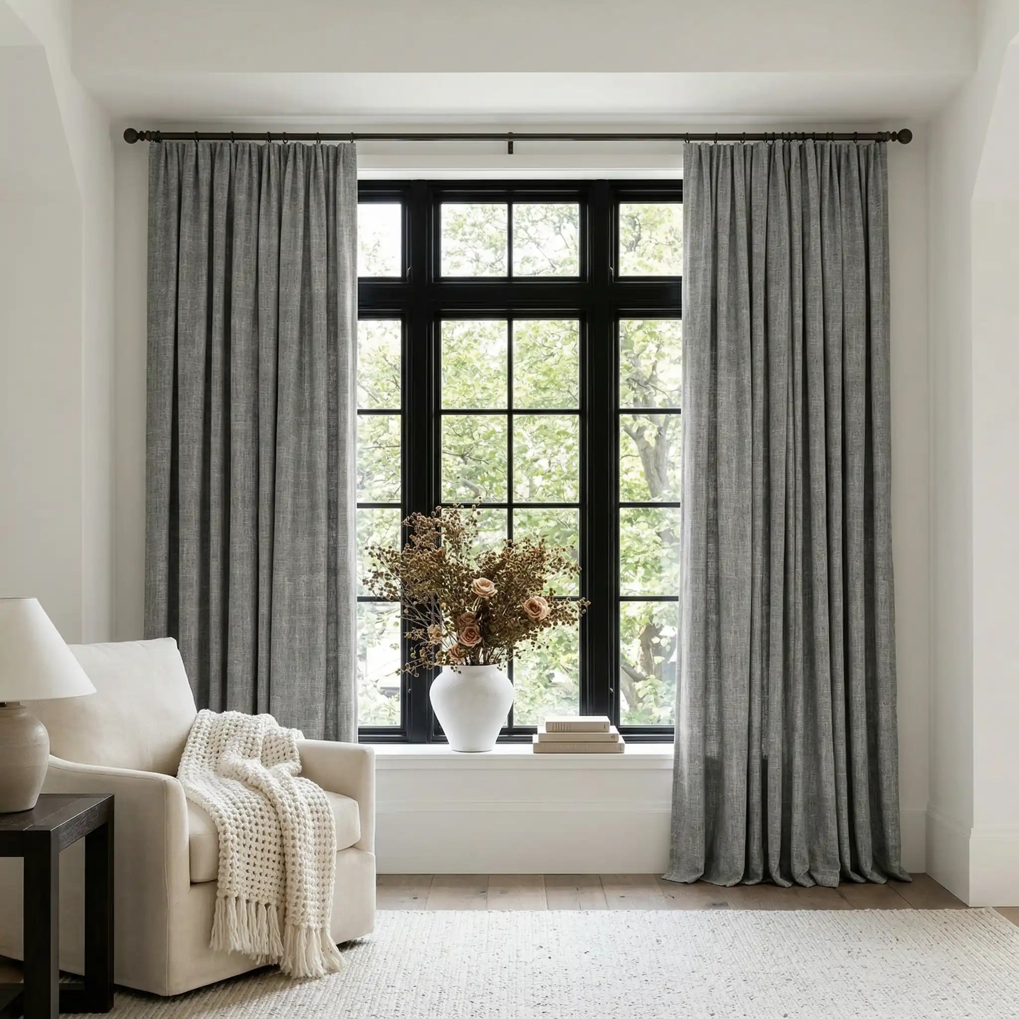 Custom 100% Blackout Heavyweight Linen Curtains | USdrapery