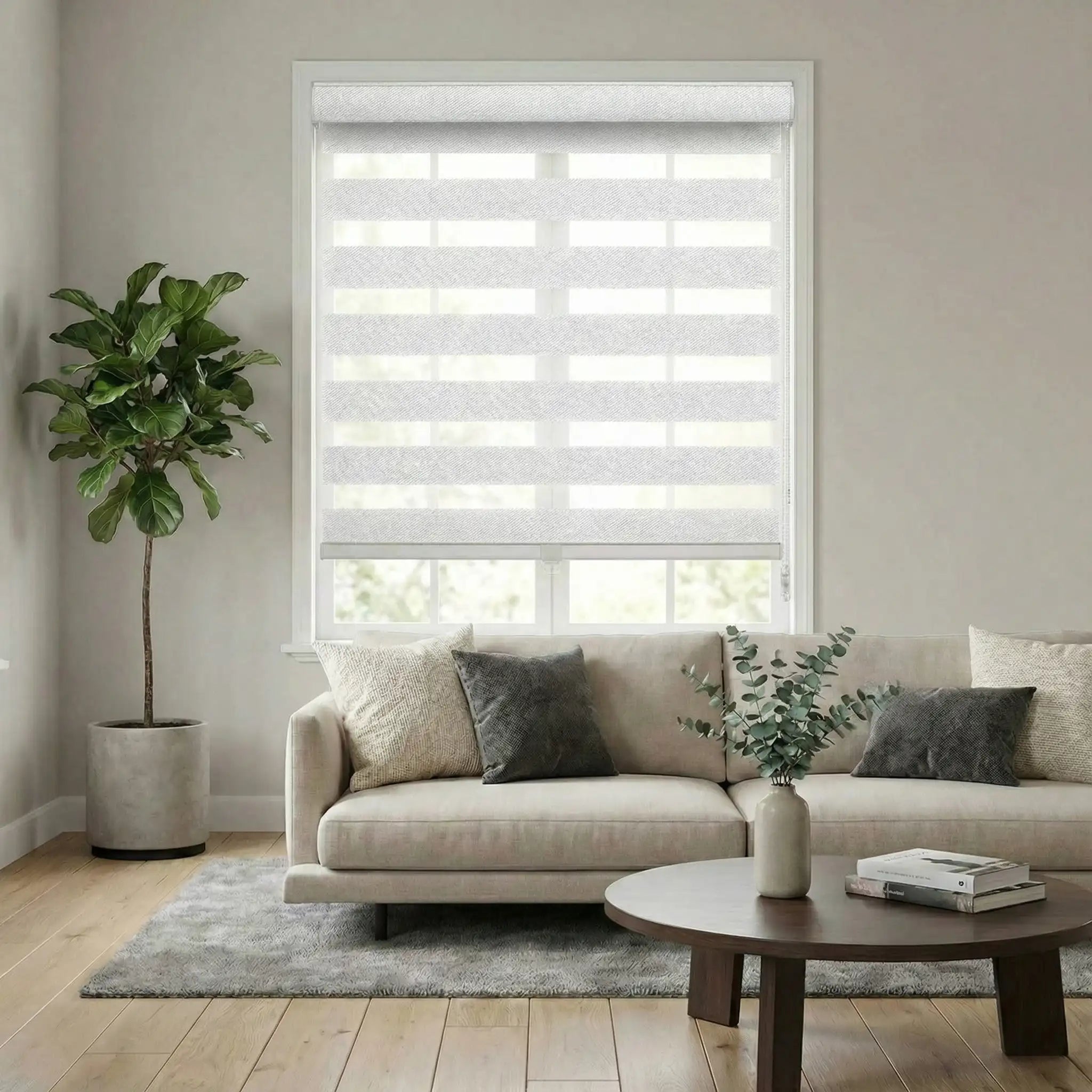 Custom Zebra Shades Made to Measure – Dual Layer Window Blinds with Light Control | USdrapery