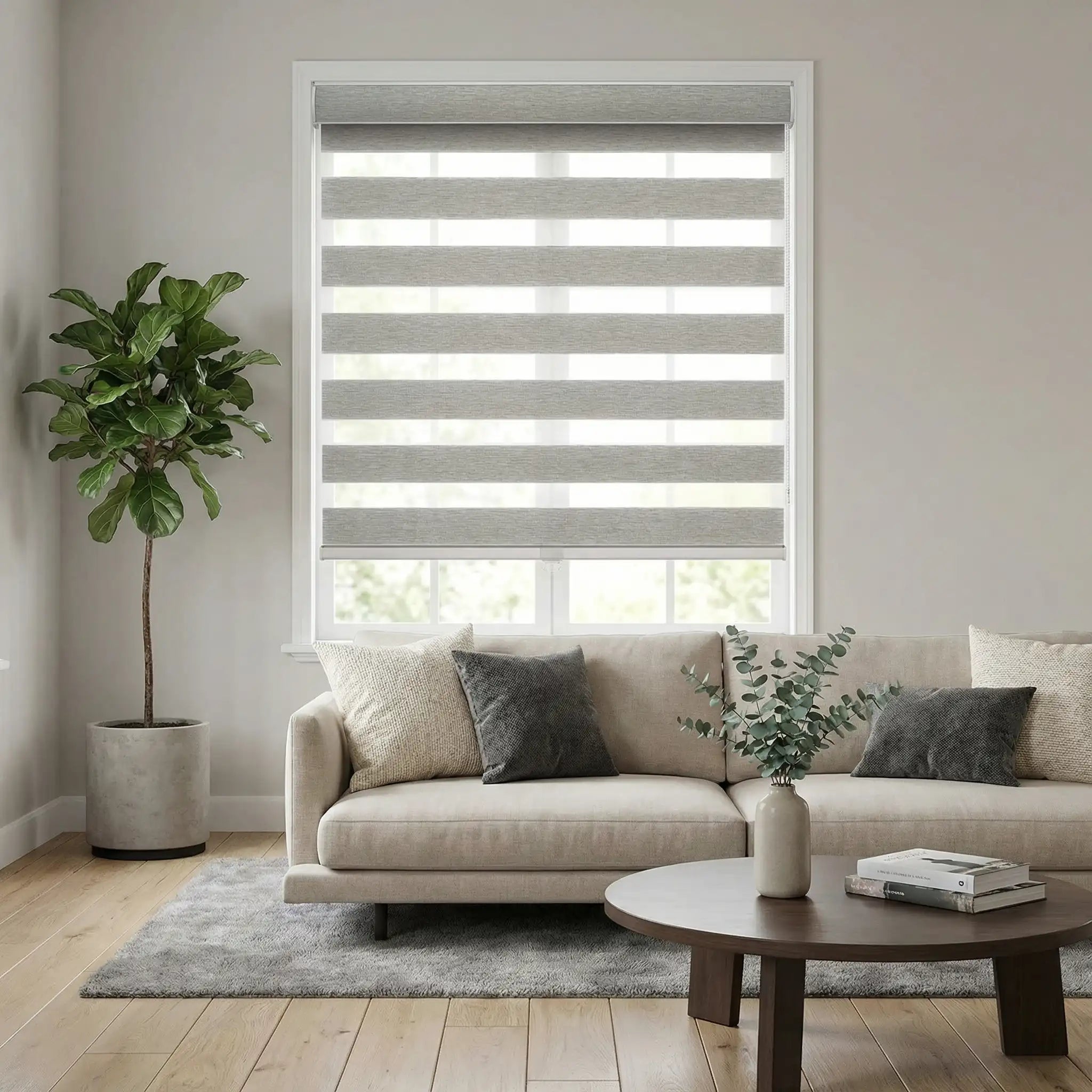 Custom Zebra Shades Made to Measure – Dual Layer Window Blinds with Light Control | USdrapery
