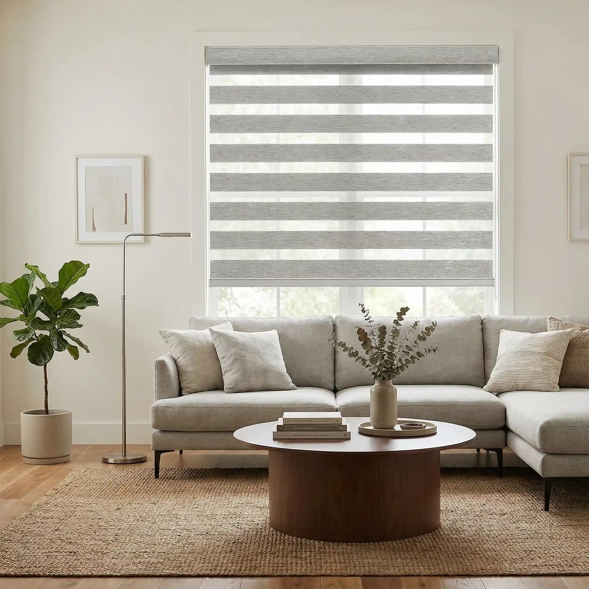 Custom Zebra Shades Made to Measure – Dual Layer Window Blinds with Light Control | USdrapery