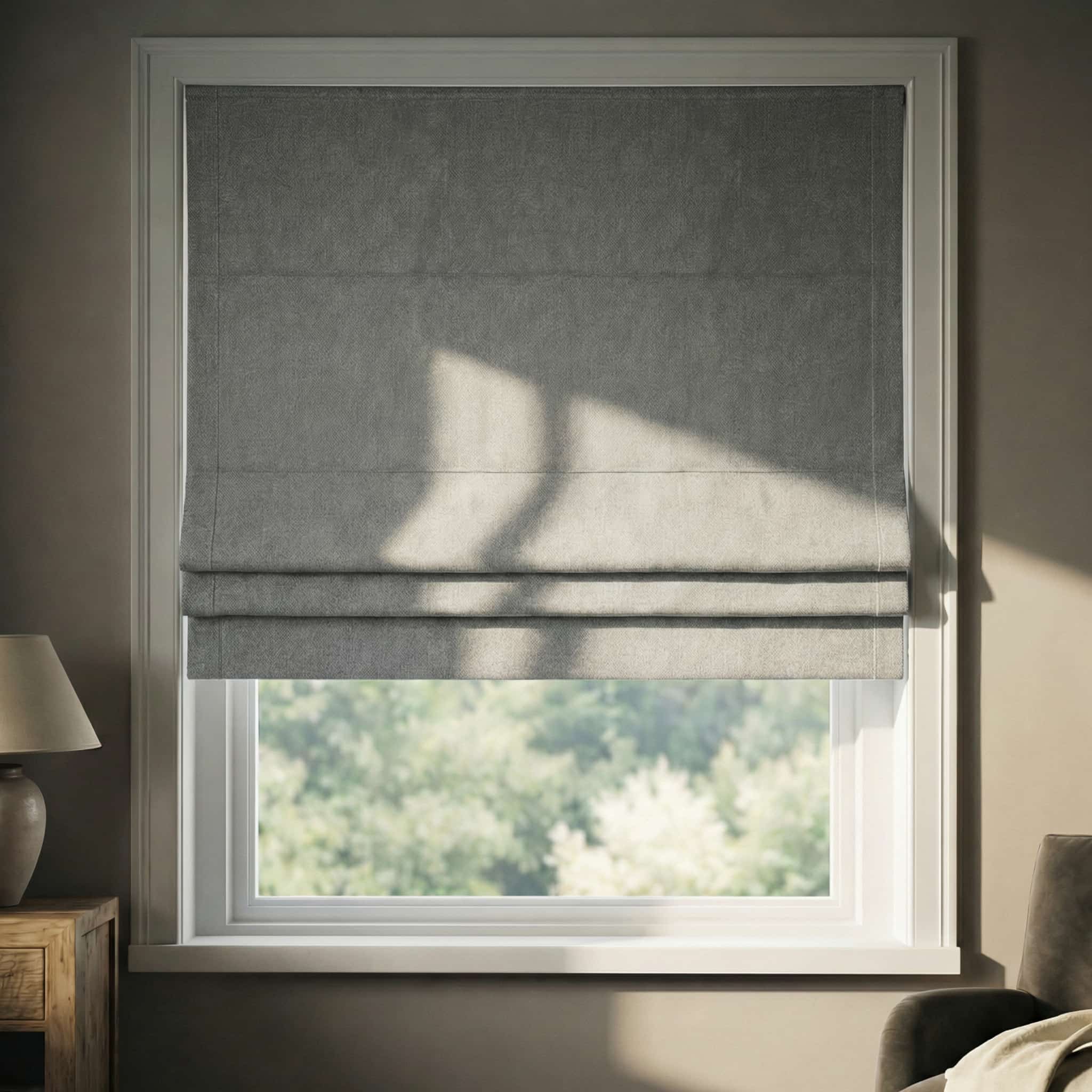 Custom Premium Linen 100% Blackout Roman Shades | USdrapery