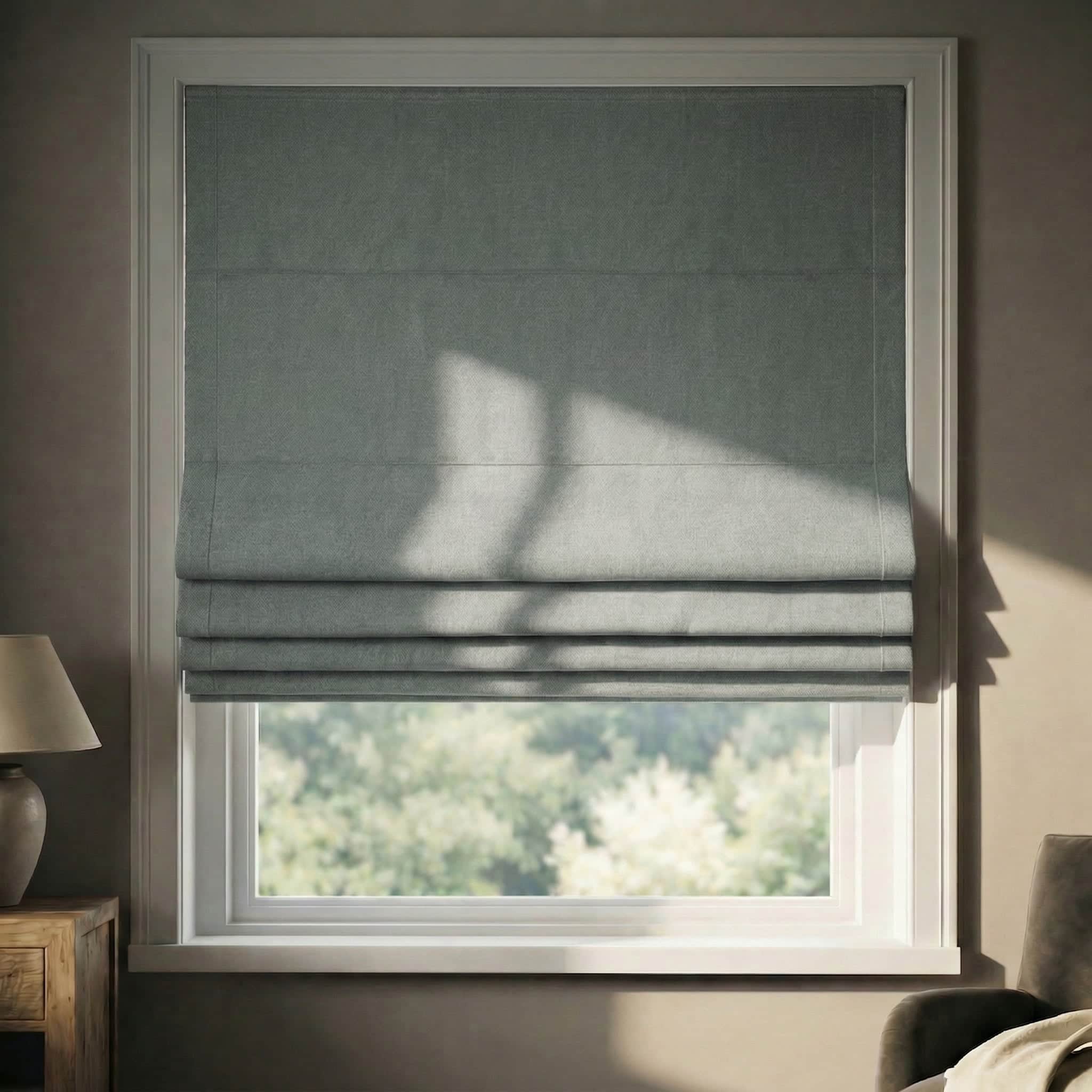 Custom Premium Linen 100% Blackout Roman Shades | USdrapery
