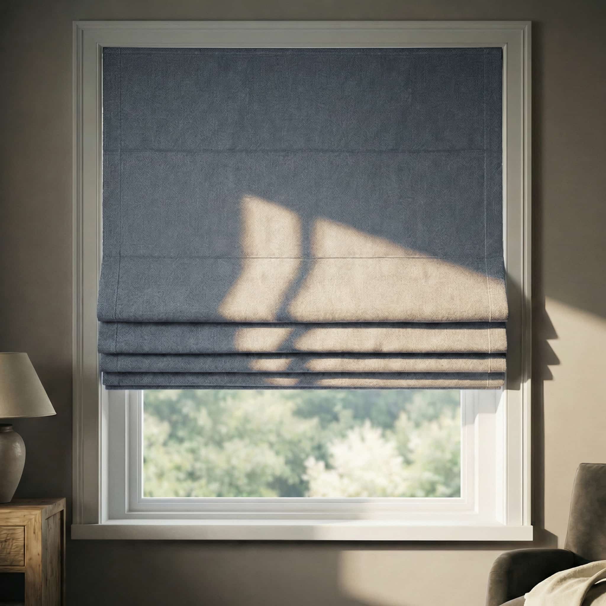 Custom Premium Linen 100% Blackout Roman Shades | USdrapery