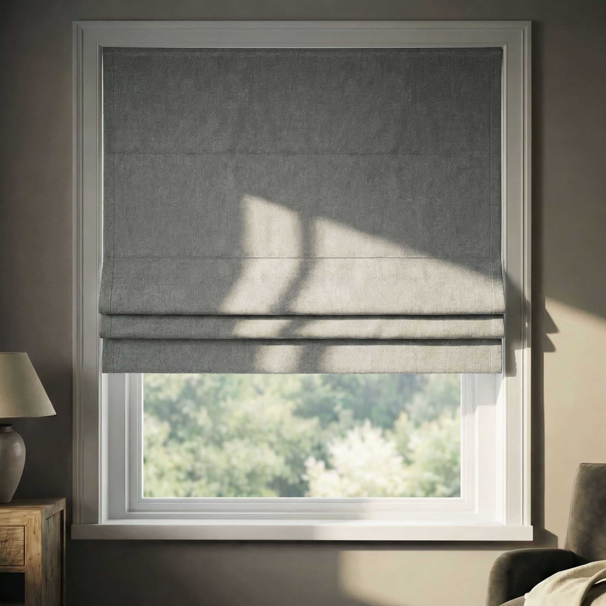 Custom Premium Linen 100% Blackout Roman Shades | USdrapery