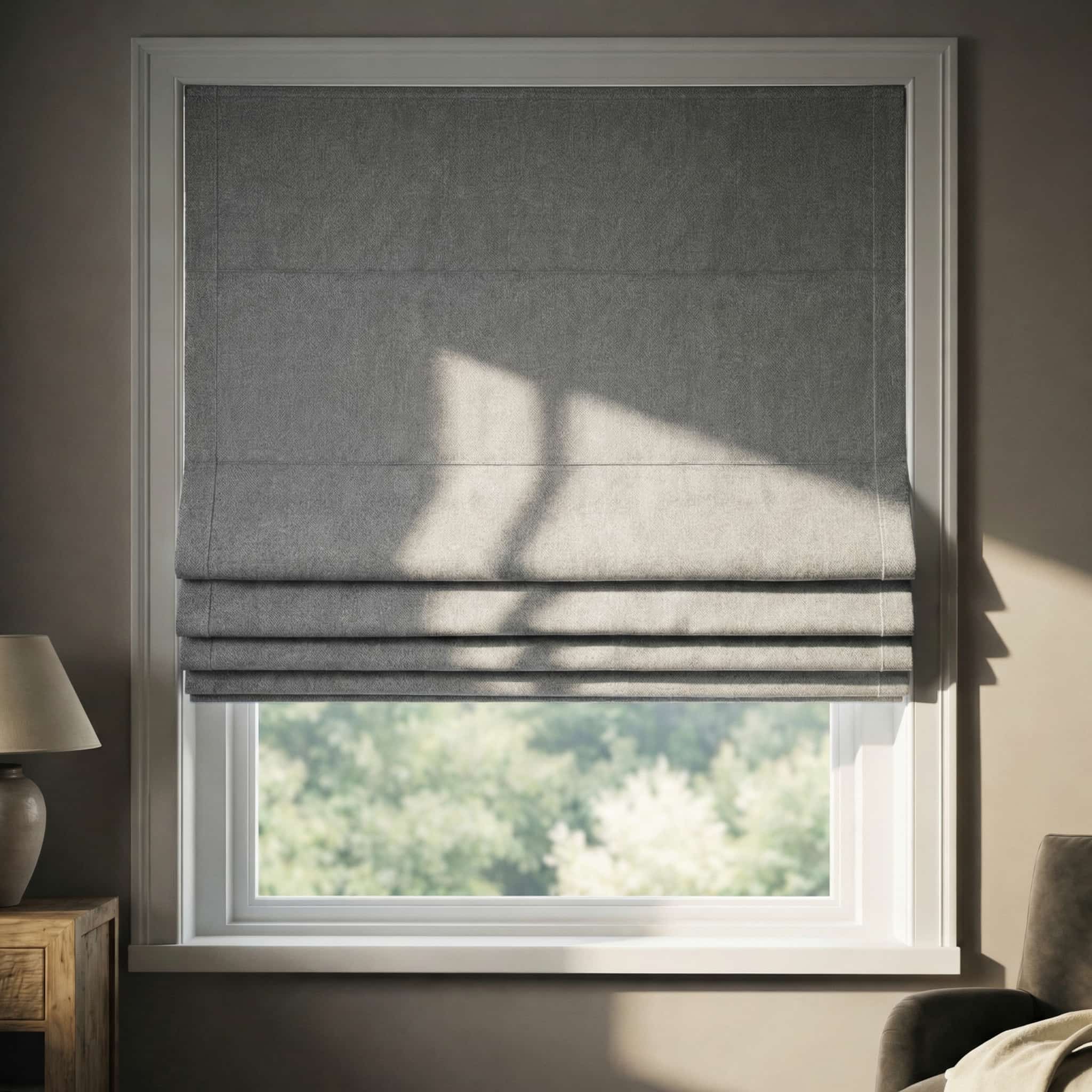 Custom Premium Linen 100% Blackout Roman Shades | USdrapery