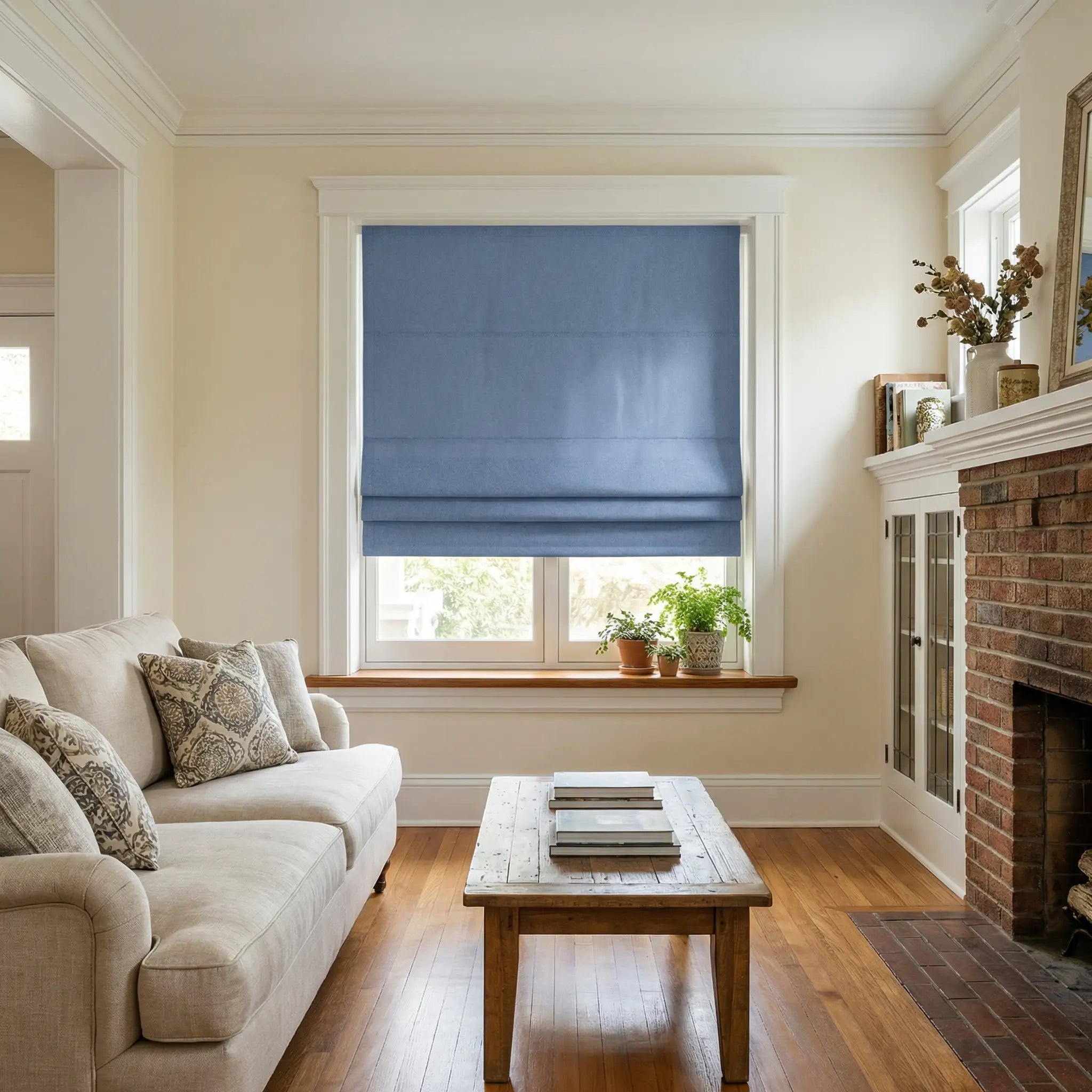 Natural Blackout Linen Roman Shades – Corded or Cordless | USdrapery