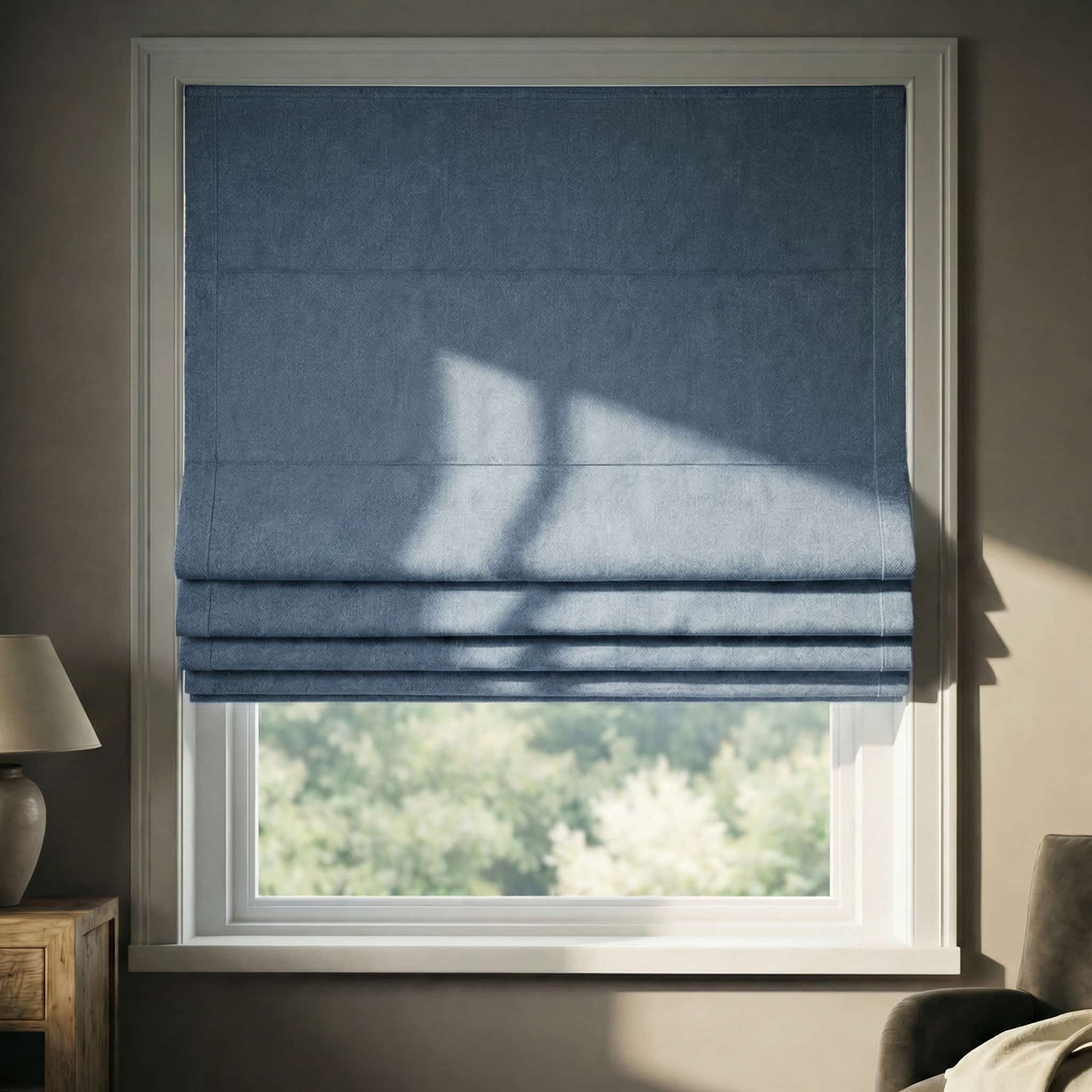 Custom Premium Linen 100% Blackout Roman Shades | USdrapery
