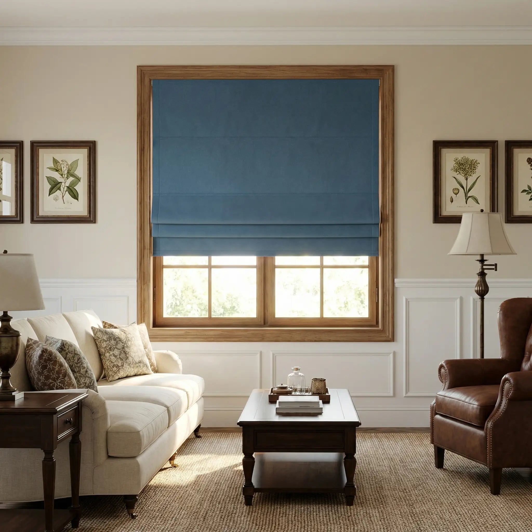 Natural Blackout Linen Roman Shades – Corded or Cordless | USdrapery