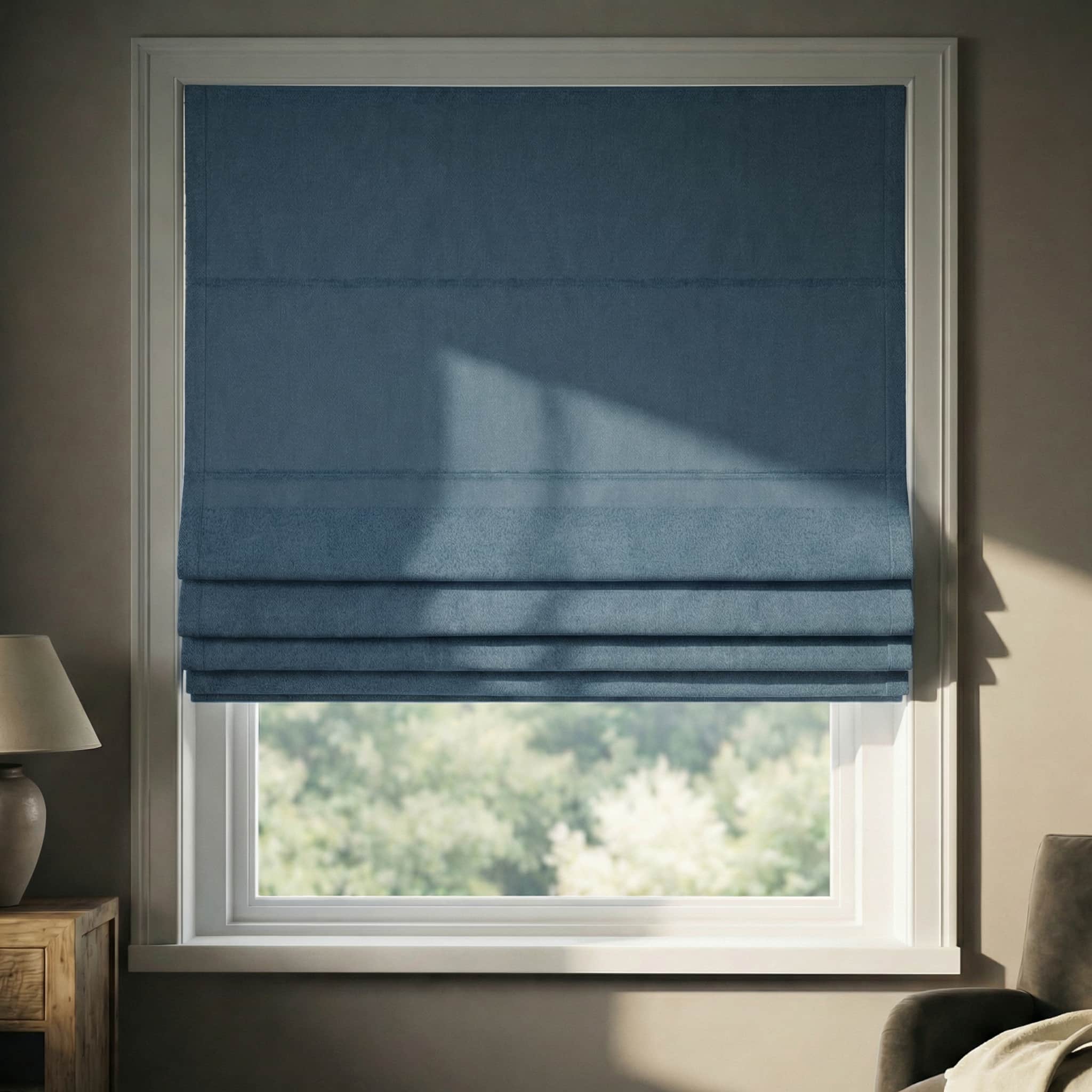 Custom Premium Linen 100% Blackout Roman Shades | USdrapery