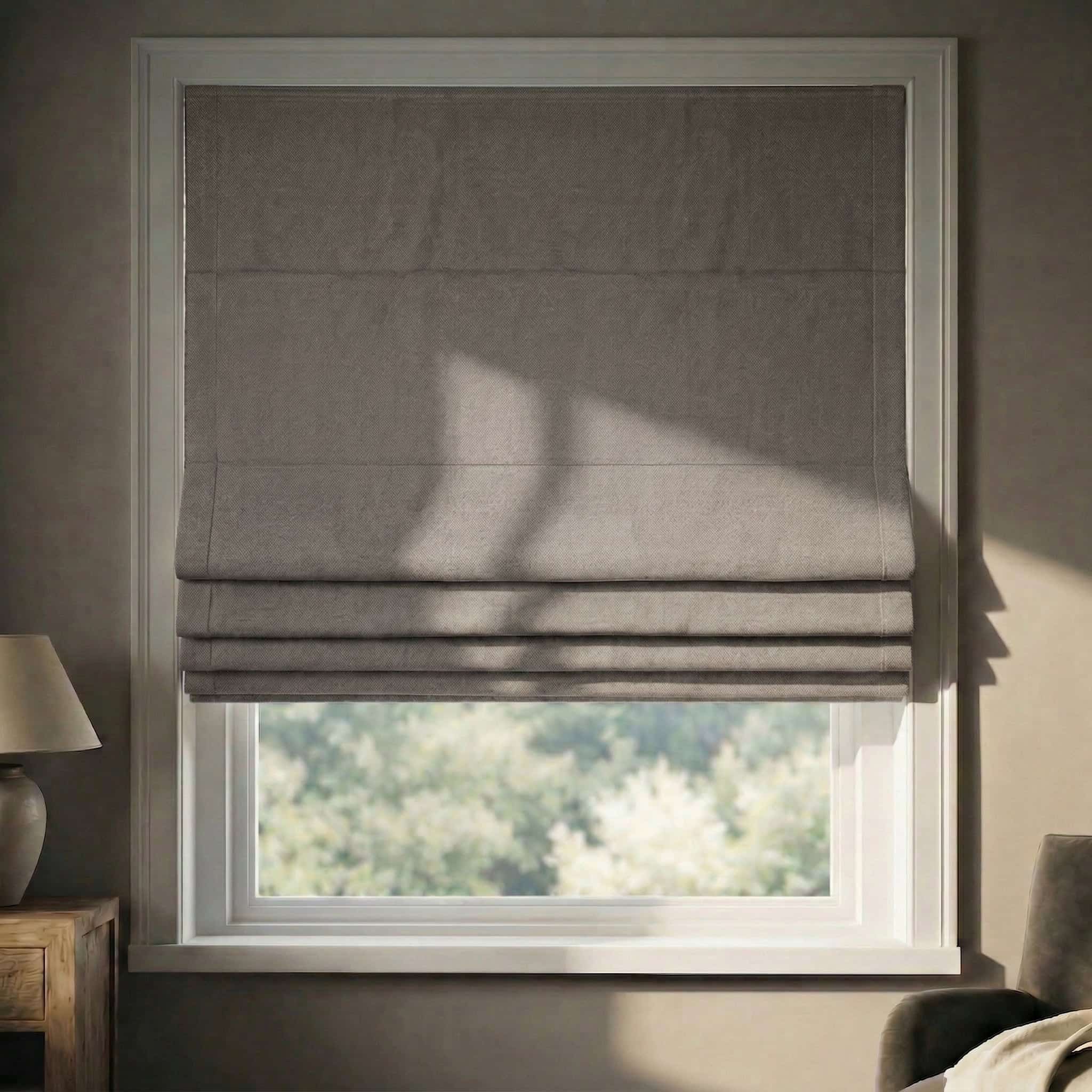 Custom Premium Linen 100% Blackout Roman Shades | USdrapery