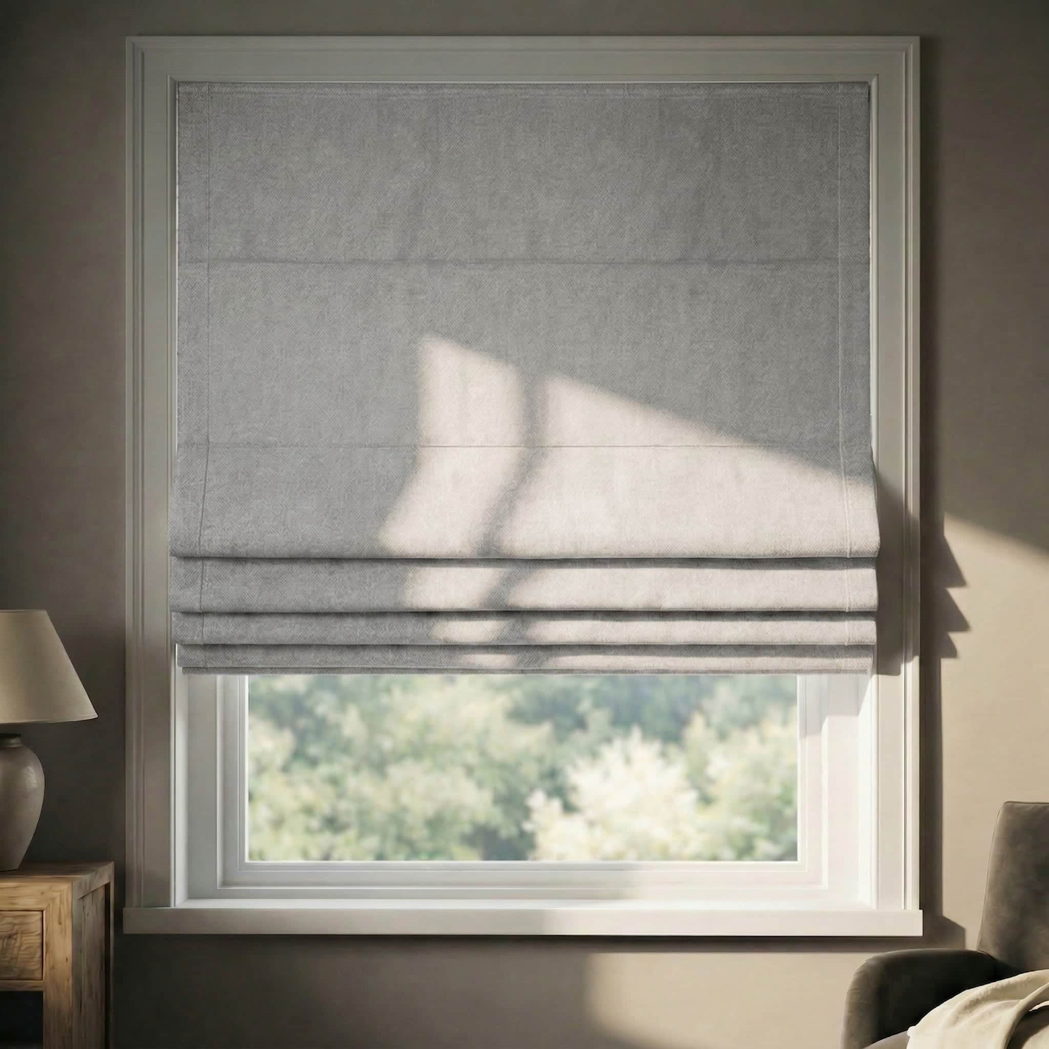 Custom Premium Linen 100% Blackout Roman Shades | USdrapery